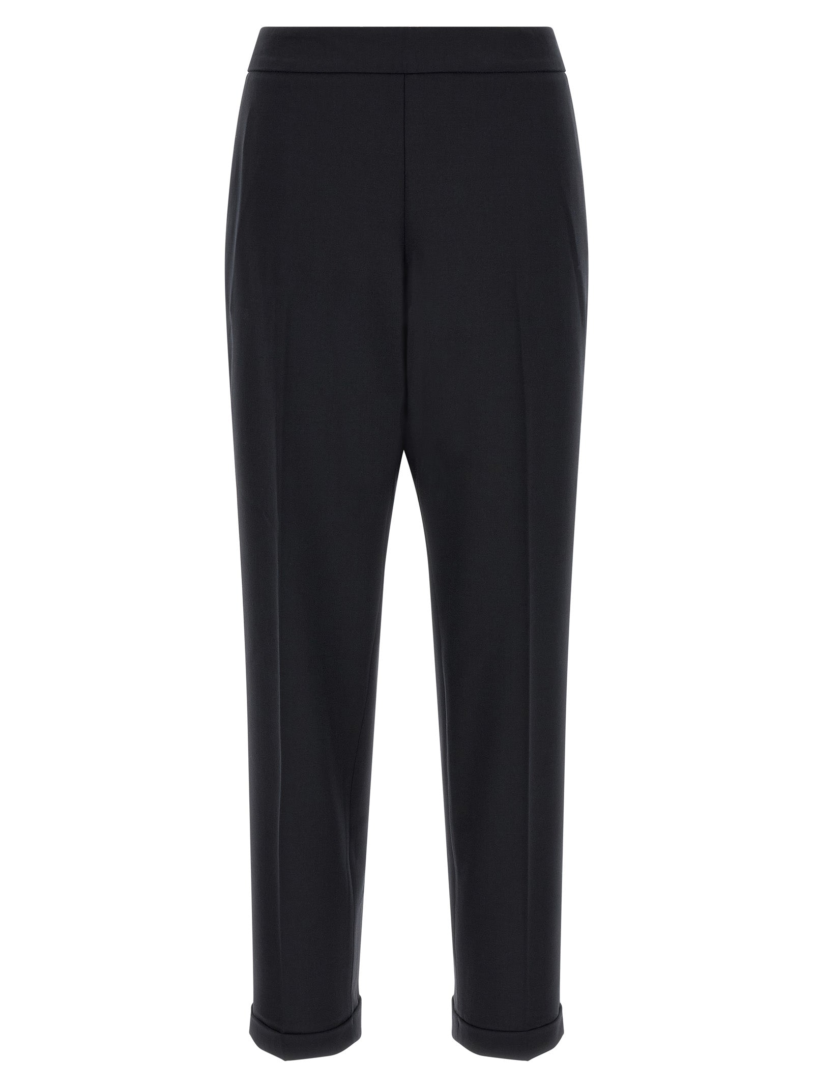 Alberto Biani Black Polyester Cropped Pants