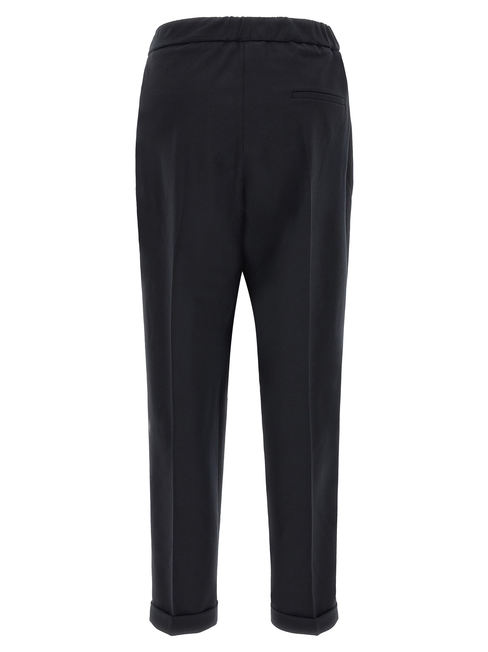 Alberto Biani Black Polyester Cropped Pants