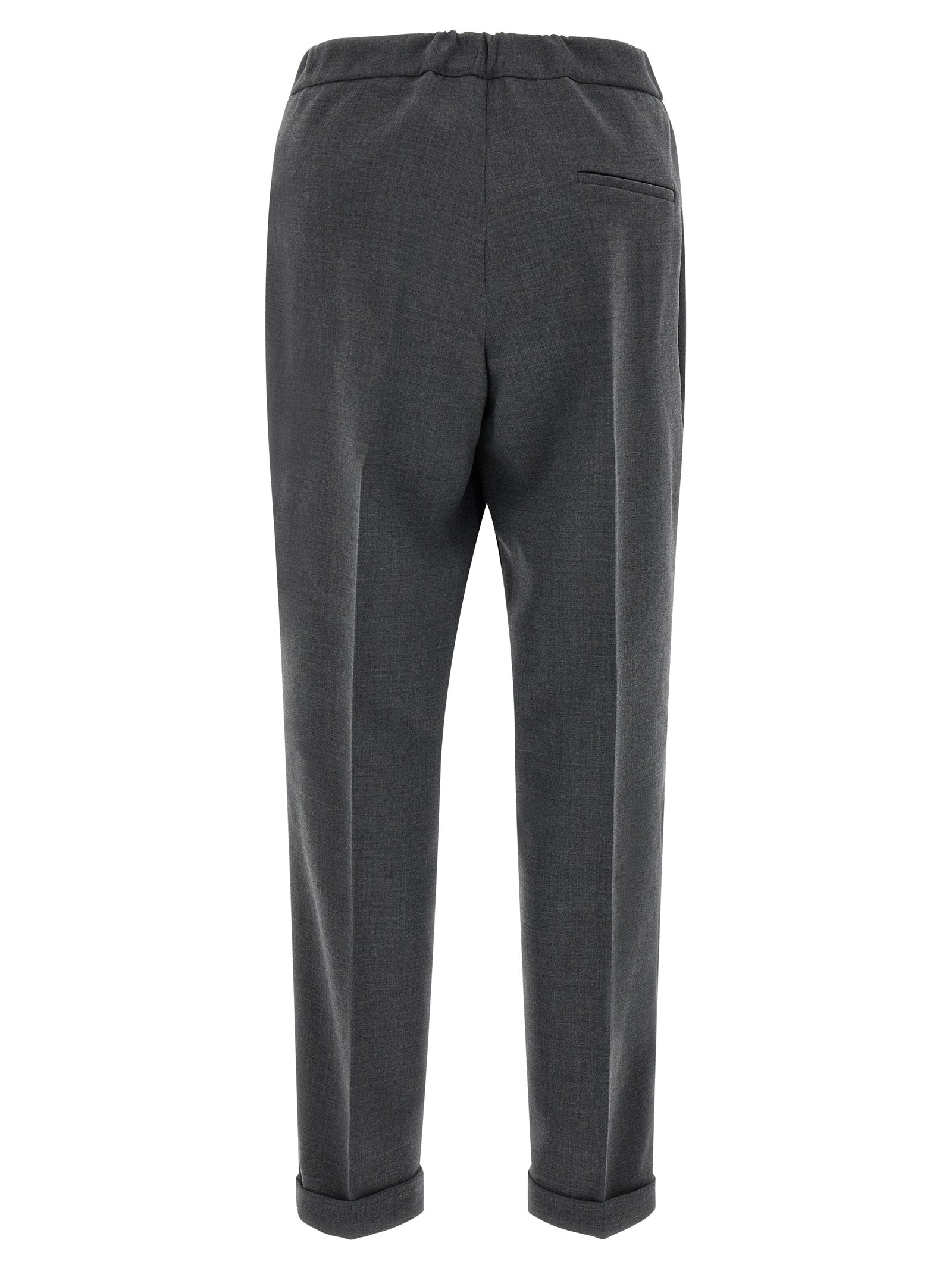 Alberto Biani Gray Polyester Cropped Pants