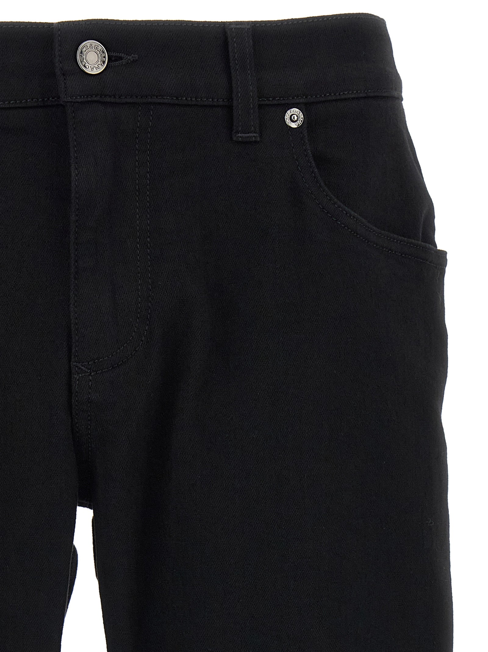 Dolce & Gabbana Black Cotton Slim Fit Jeans