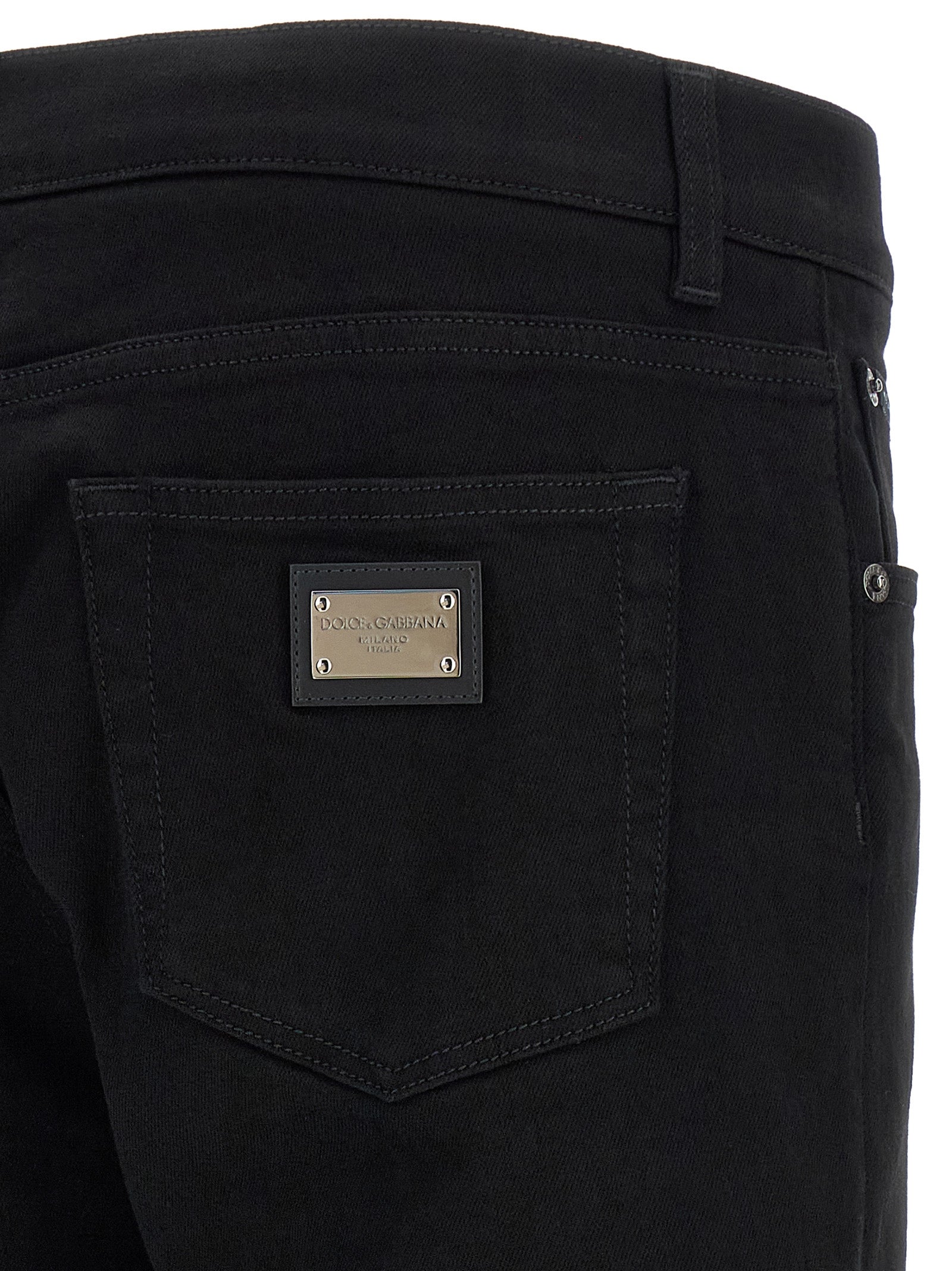 Dolce & Gabbana Black Cotton Slim Fit Jeans