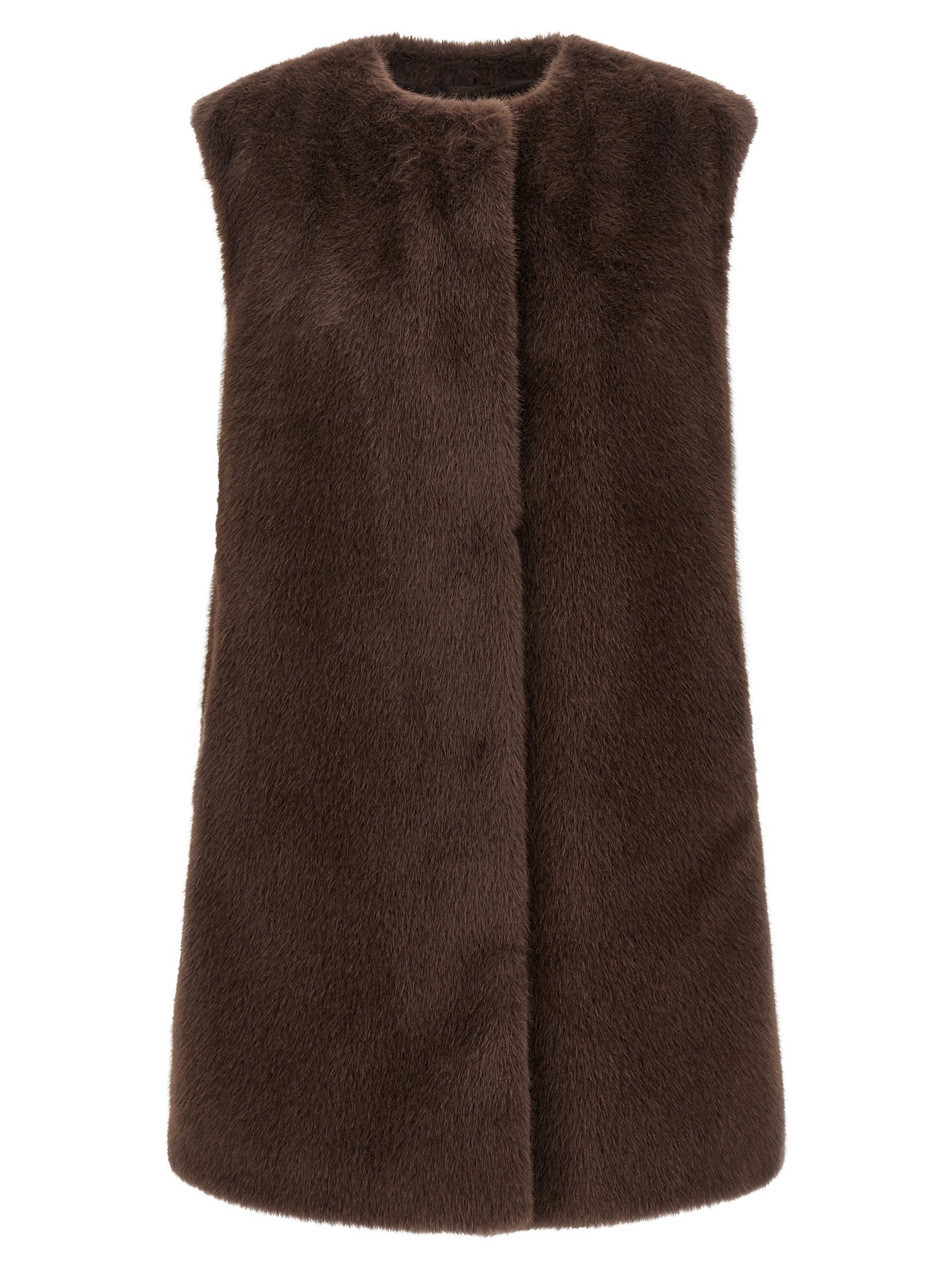 Herno Brown Polyester Sleeveless Jacket