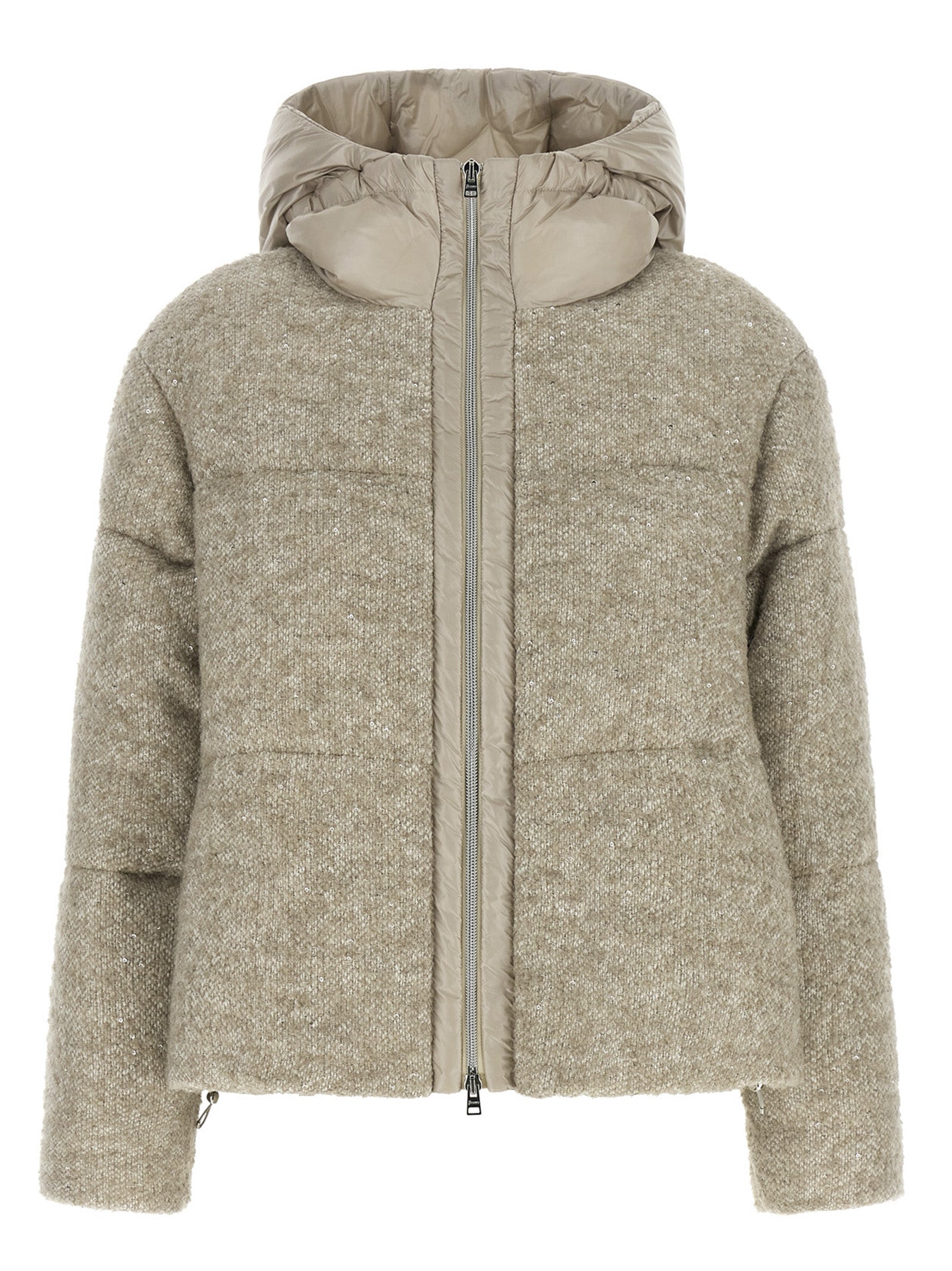 Herno Beige Wool Full-Length Jacket
