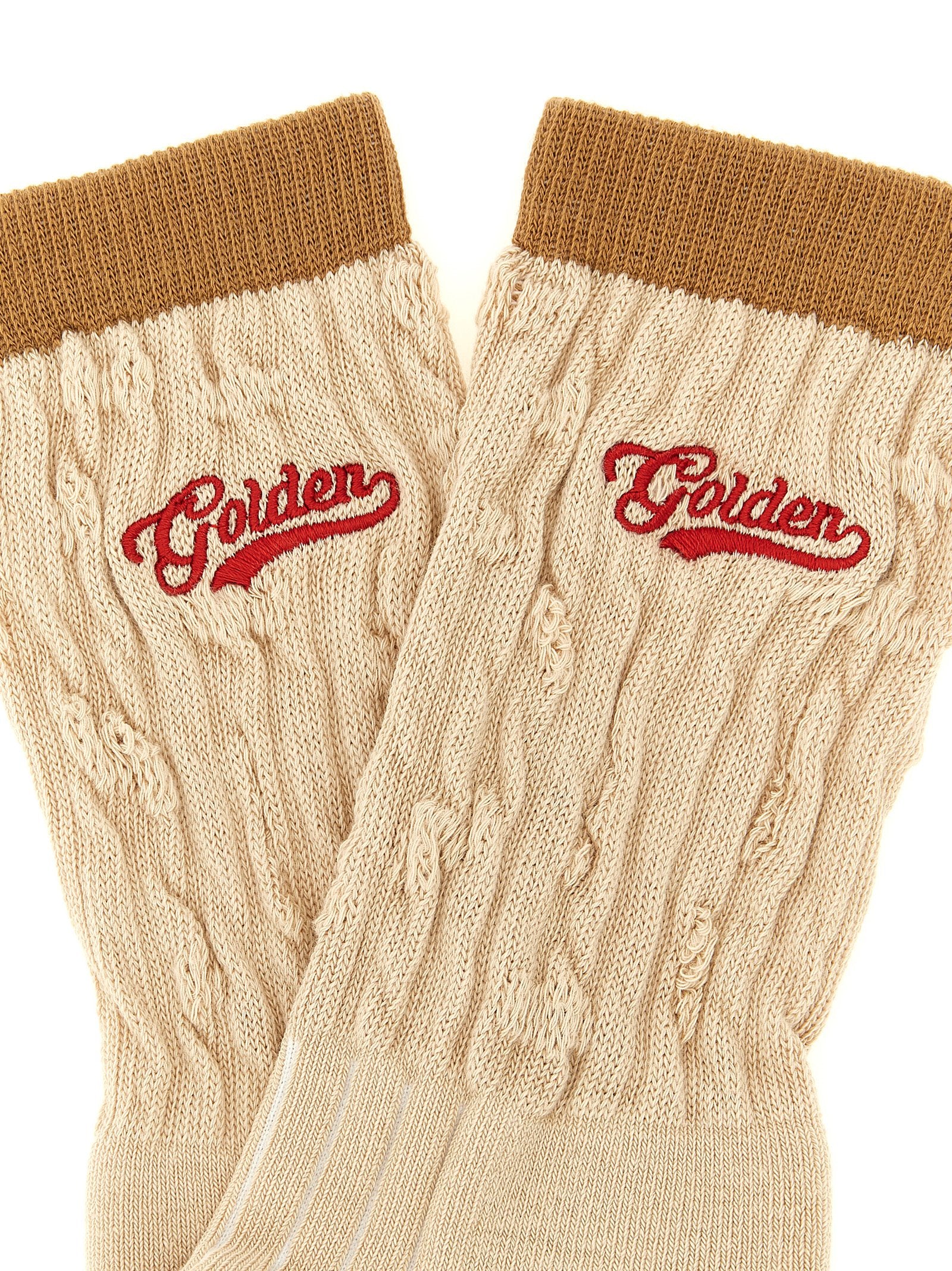 Golden Goose Beige Cotton Socks