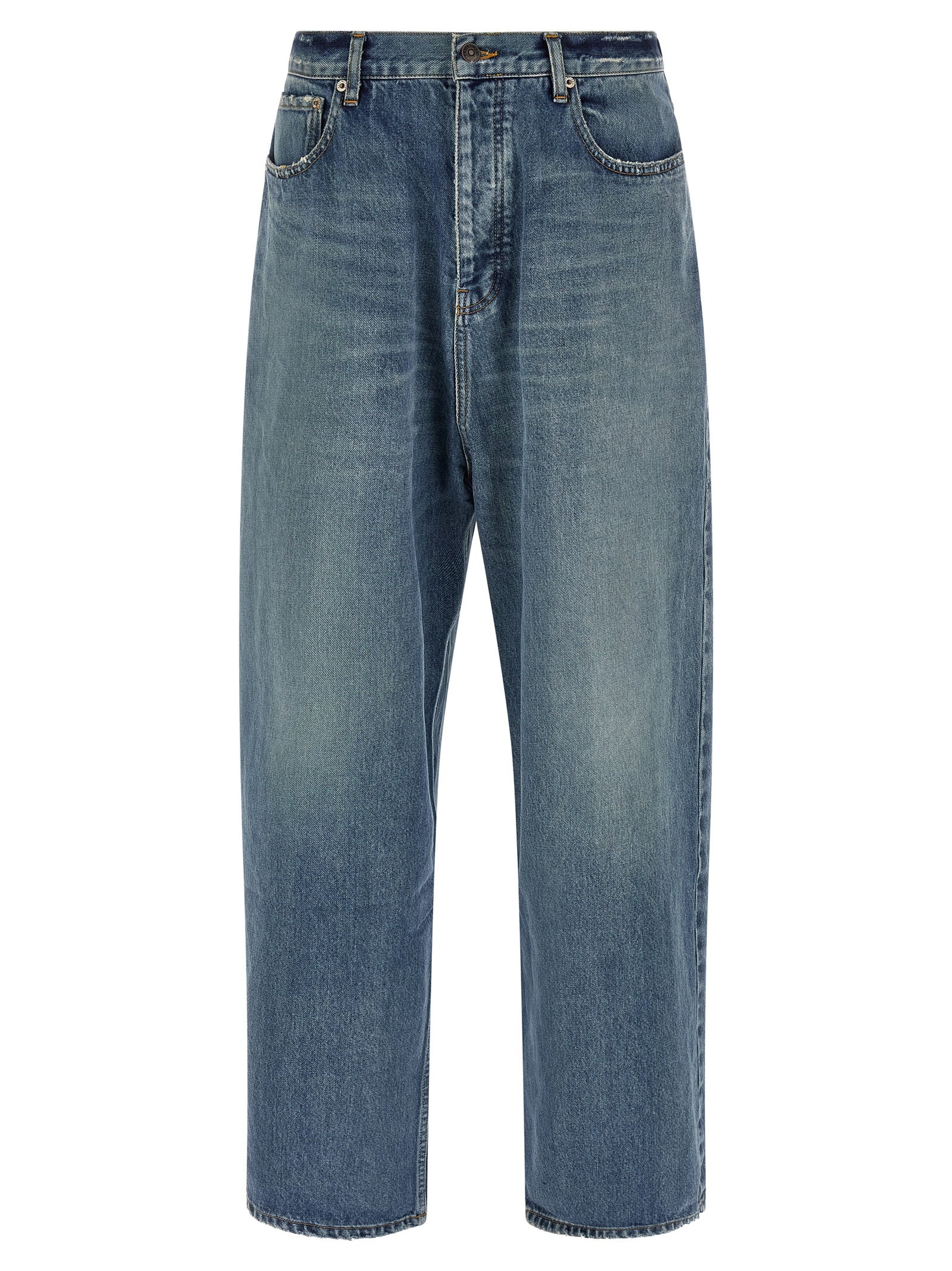 Balenciaga Blue Cotton Relaxed Fit Jeans