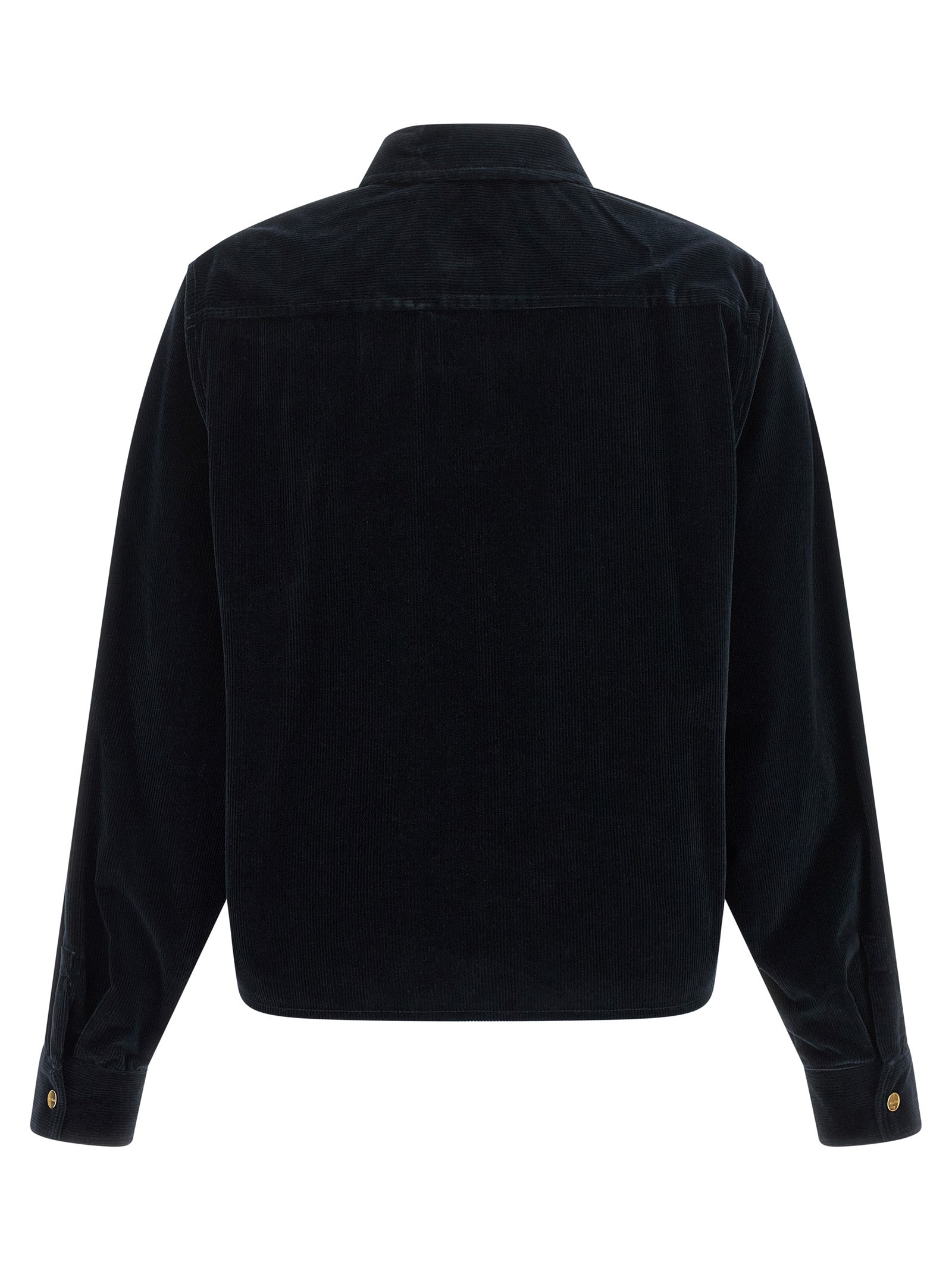 Max Mara Blue Cotton Full-Length Jacket