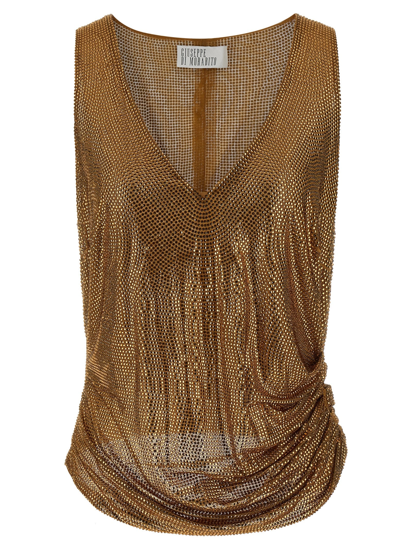 Giuseppe Di Morabito Gold Polyamide Tank Tops