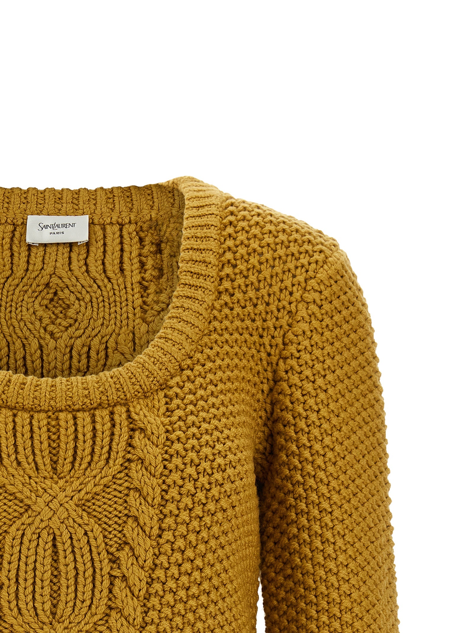 Saint Laurent Bicolor Wool Cardigan