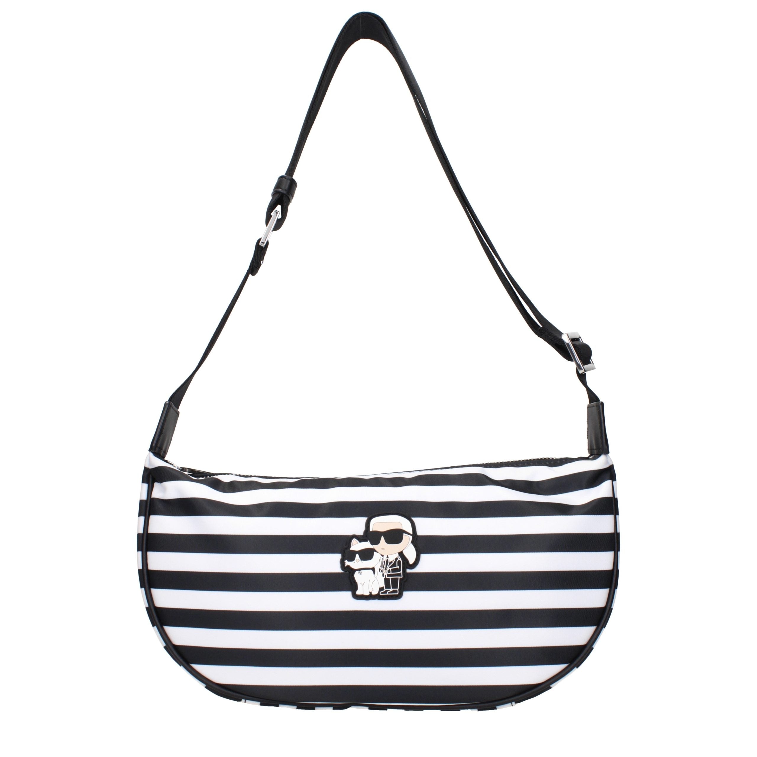 Karl Lagerfeld Black Fabric Crossbody Bag