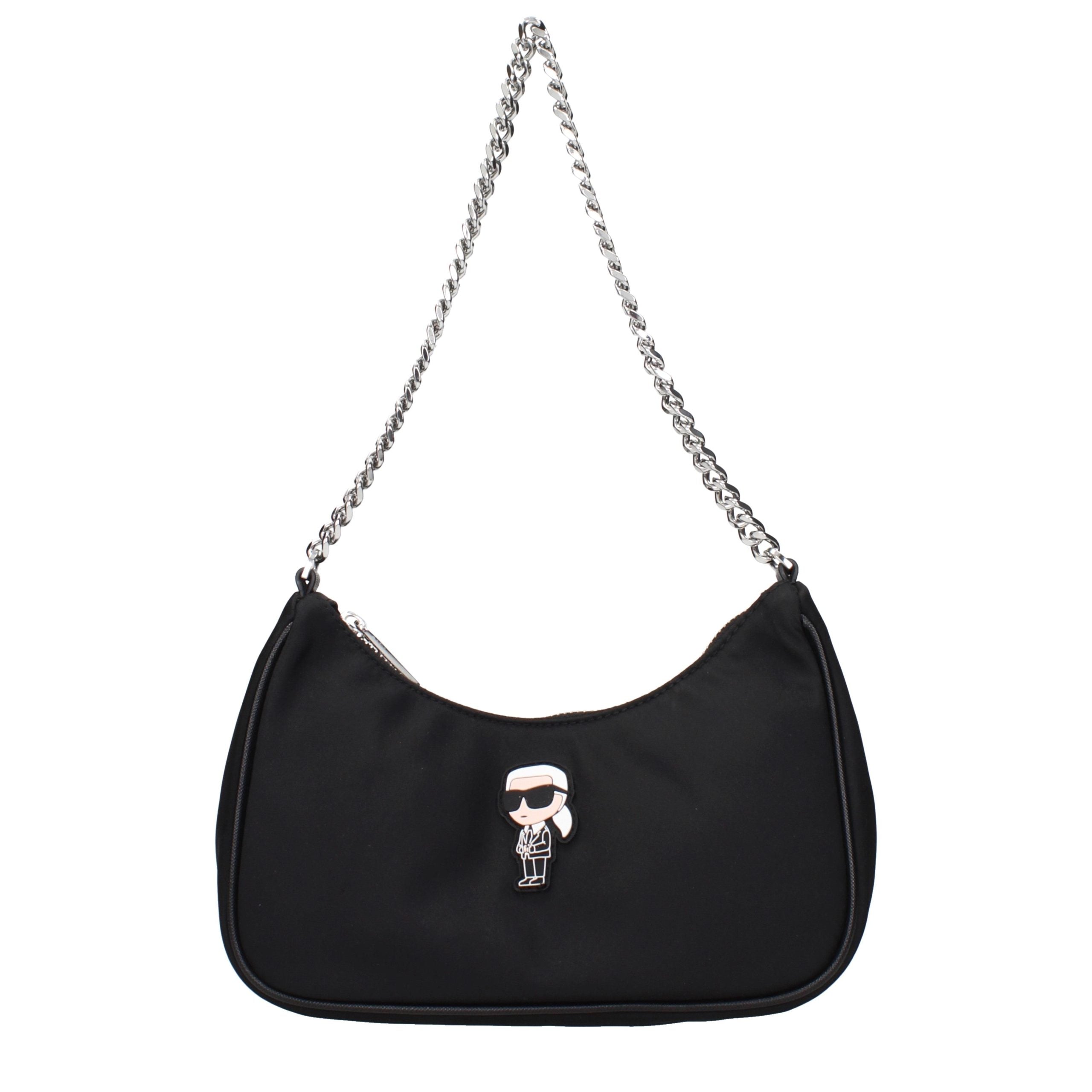 Karl Lagerfeld Black Fabric Shoulder Bag