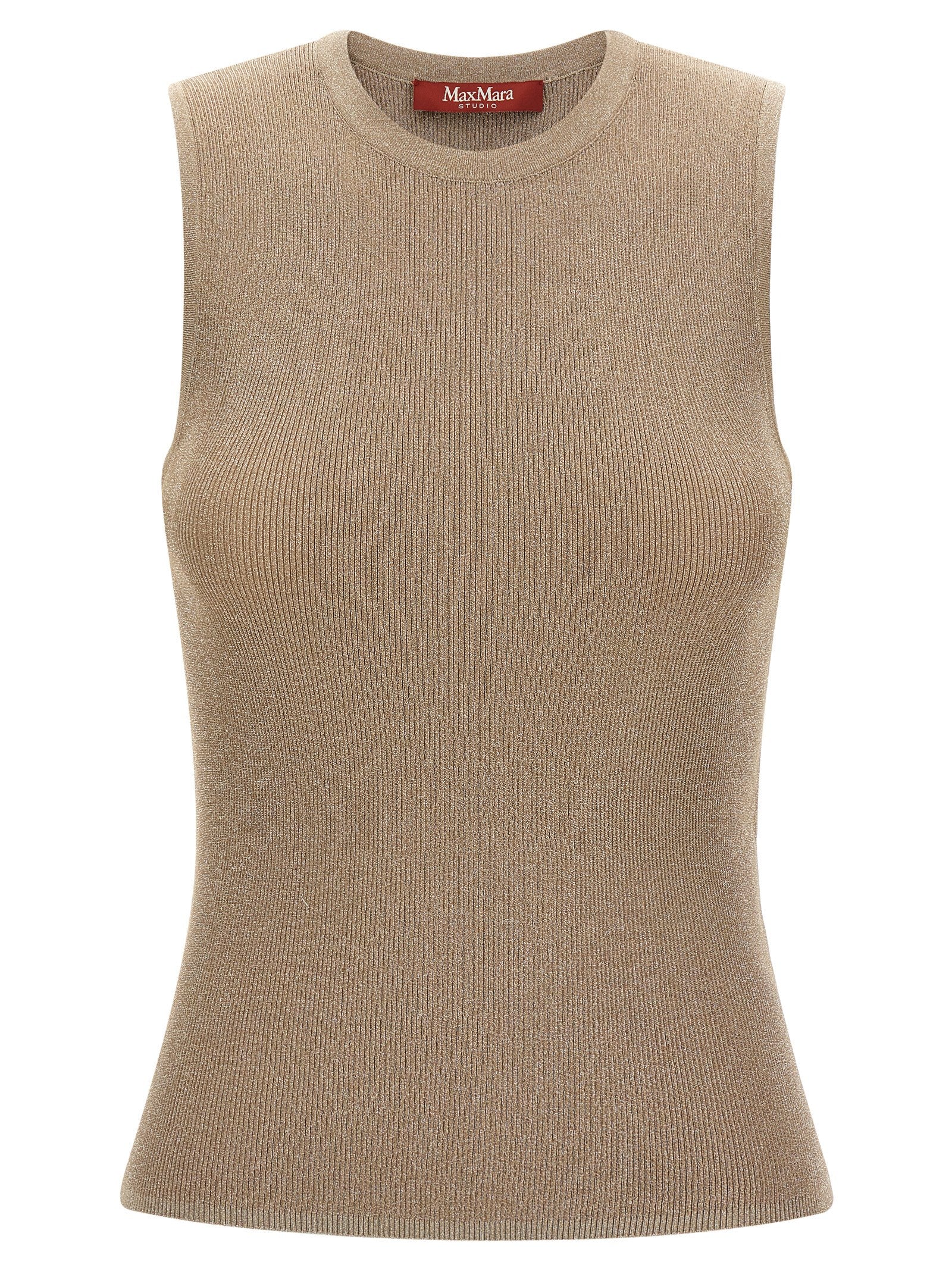 Max Mara Beige Polyamide Sleeveles T-Shirt