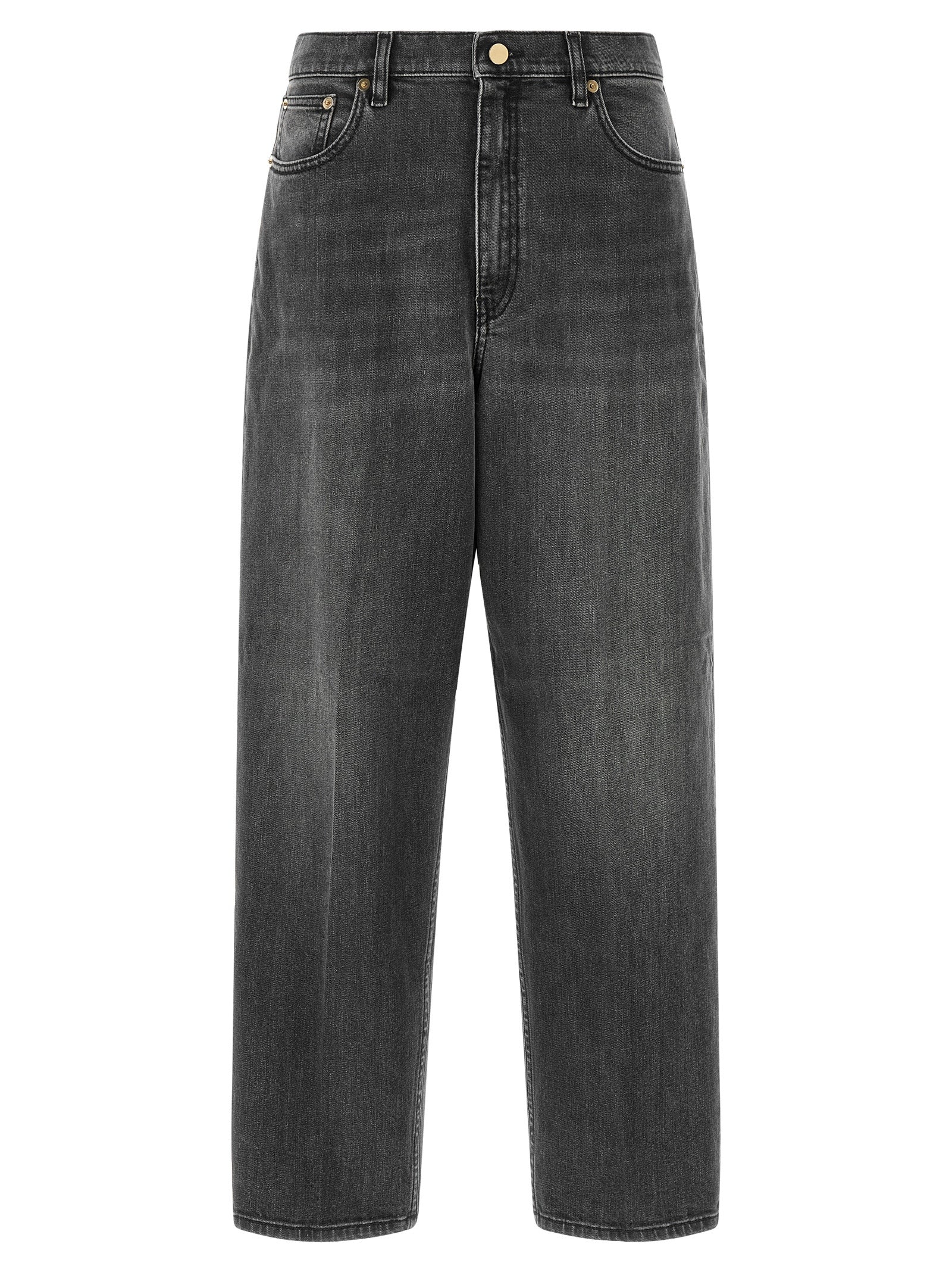 Fabiana Filippi Gray Cotton Relaxed Fit Jeans