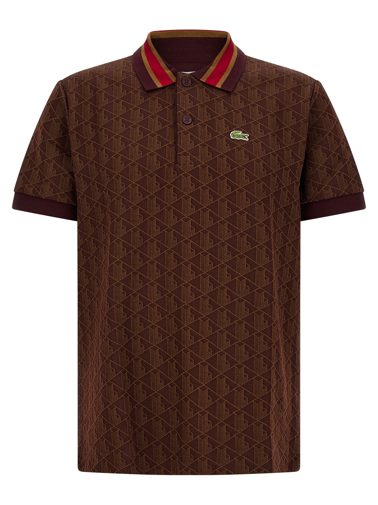 Lacoste Brown Polyester Polo Shirt