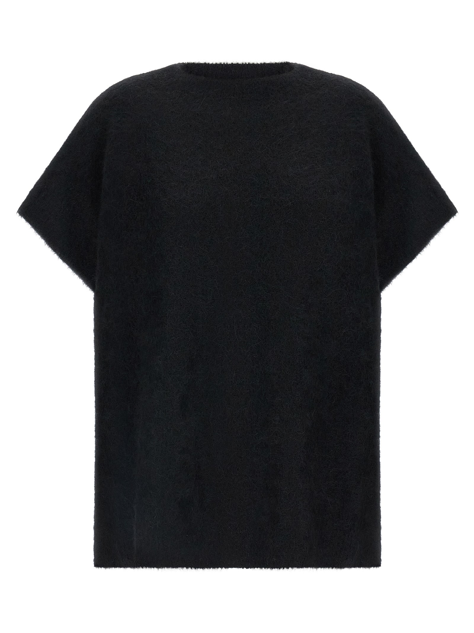 NUDE Black Alpaca Leather Cardigan
