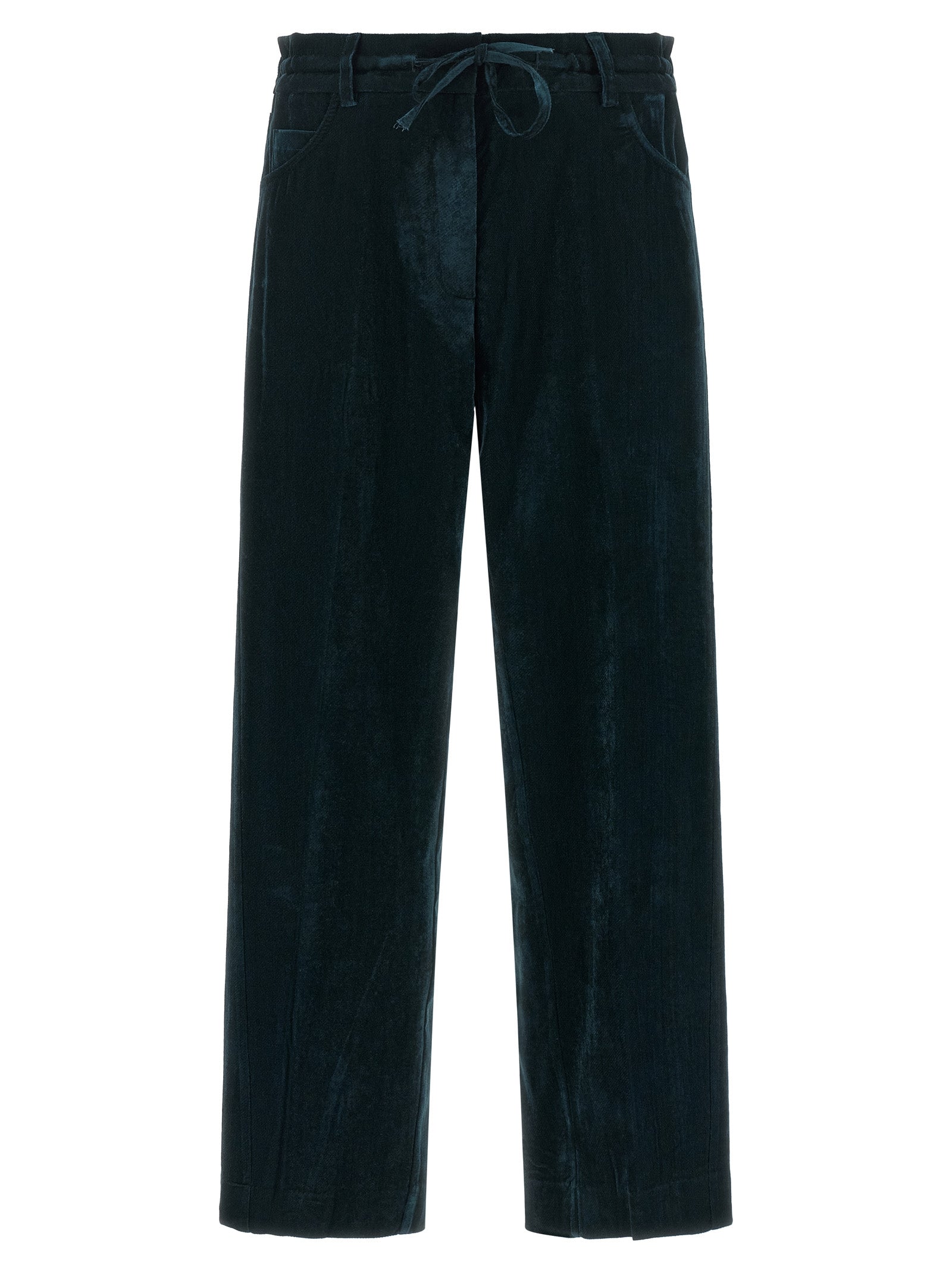 NUDE Blue Viscose Casual Pants