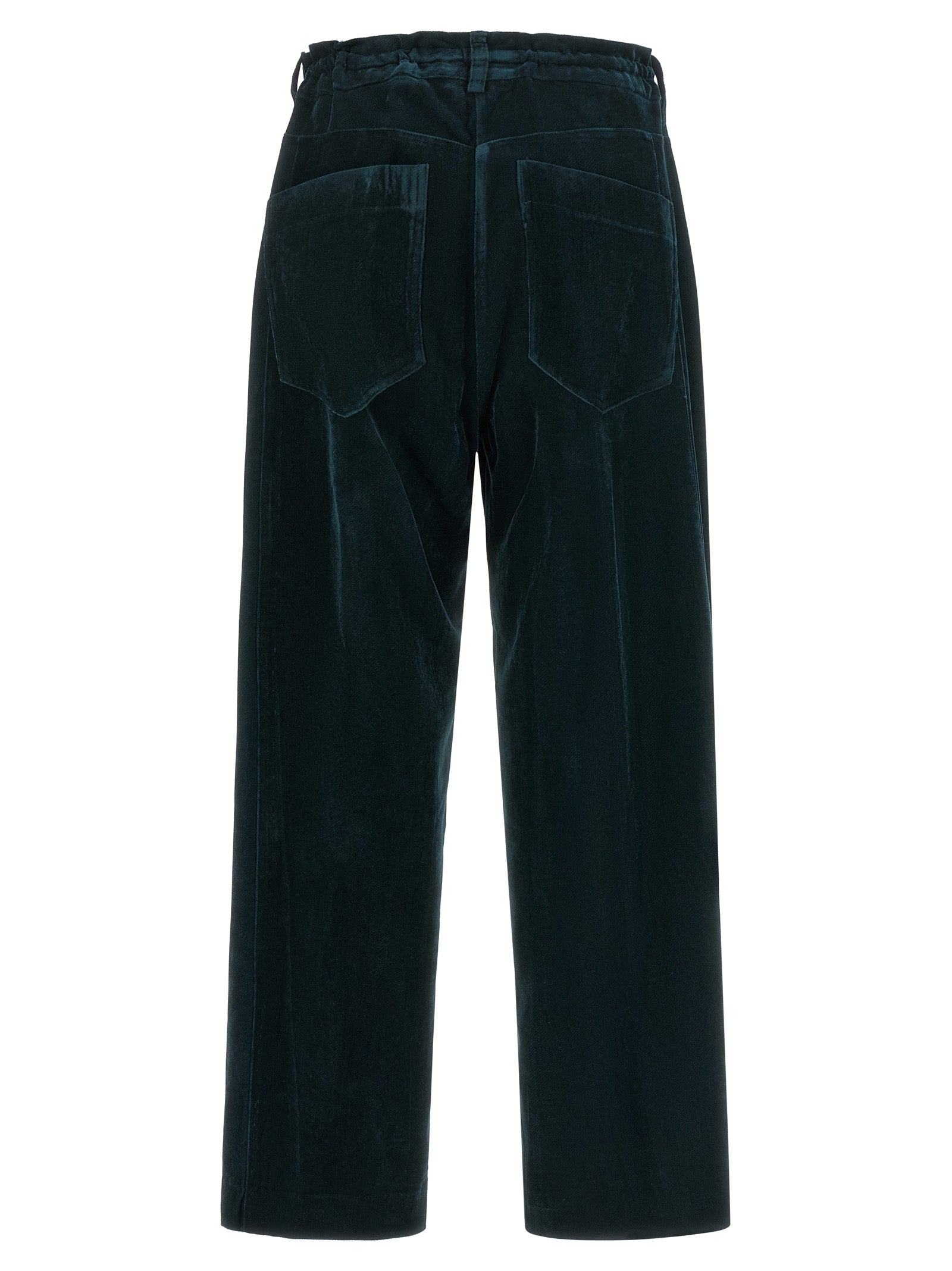 NUDE Blue Viscose Casual Pants
