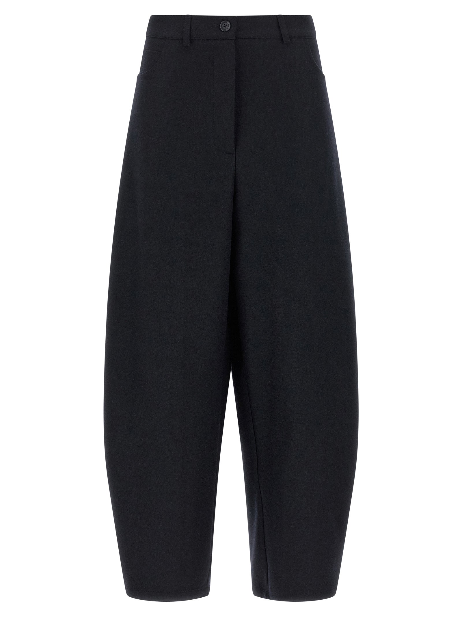 NUDE Black Wool Casual Pants