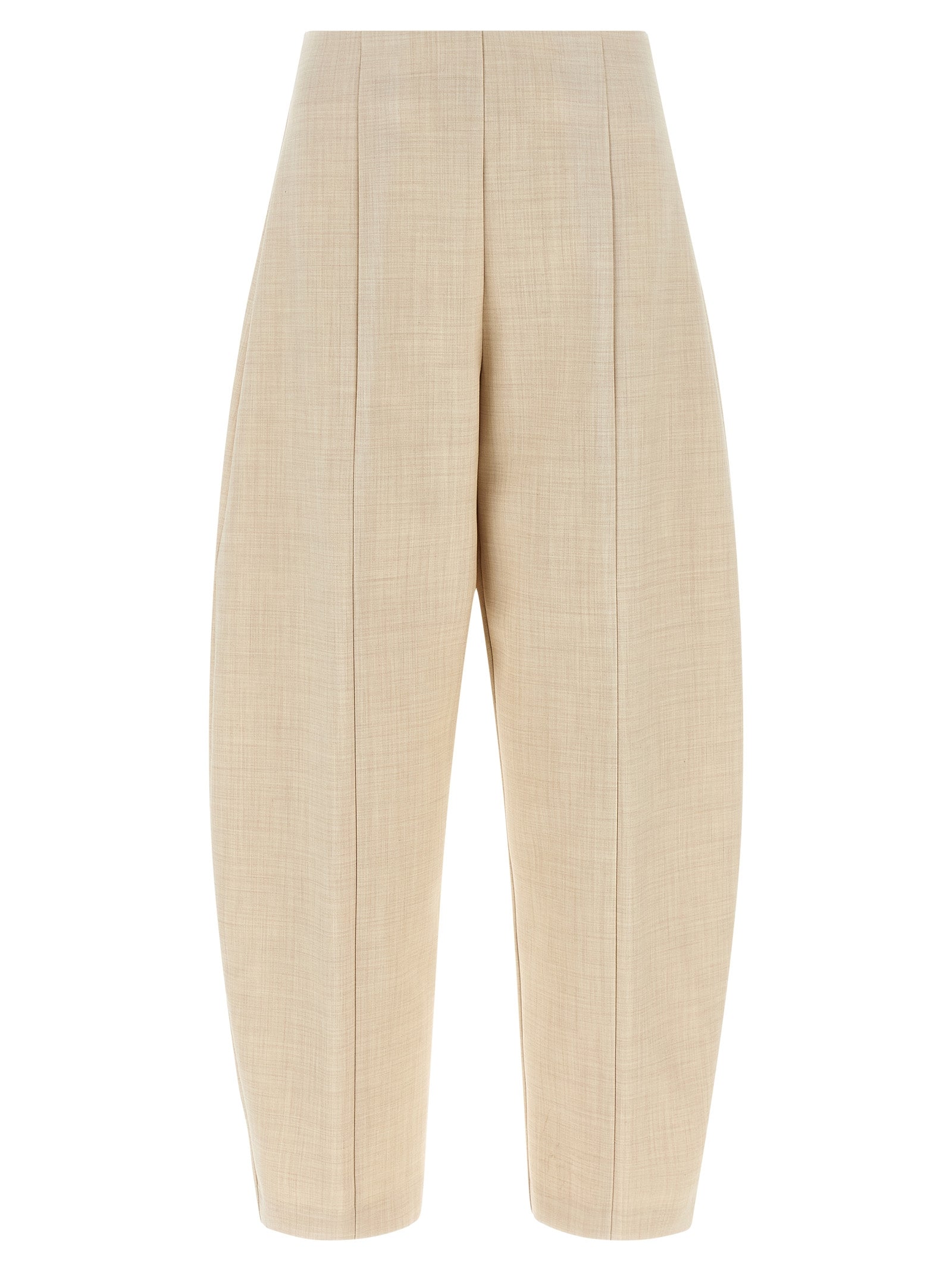 NUDE Beige Wool Cropped Pants