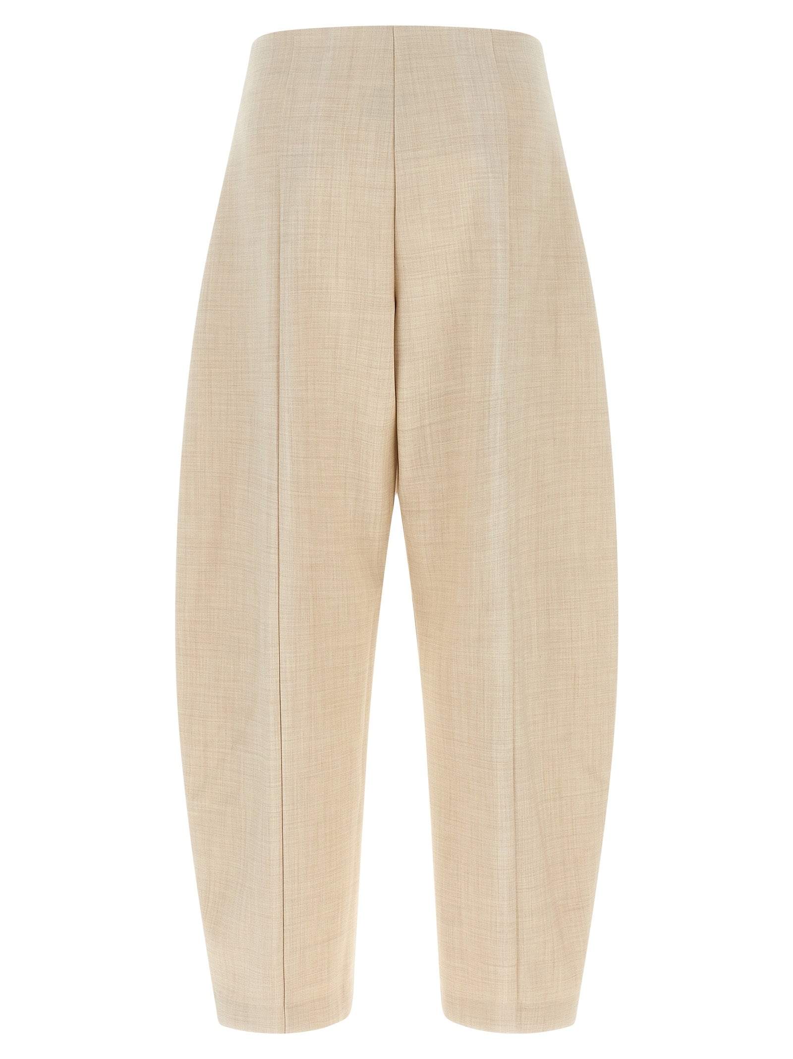 NUDE Beige Wool Cropped Pants