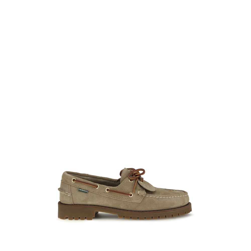 Sebago Beige Suede Leather Slip-On Loafers