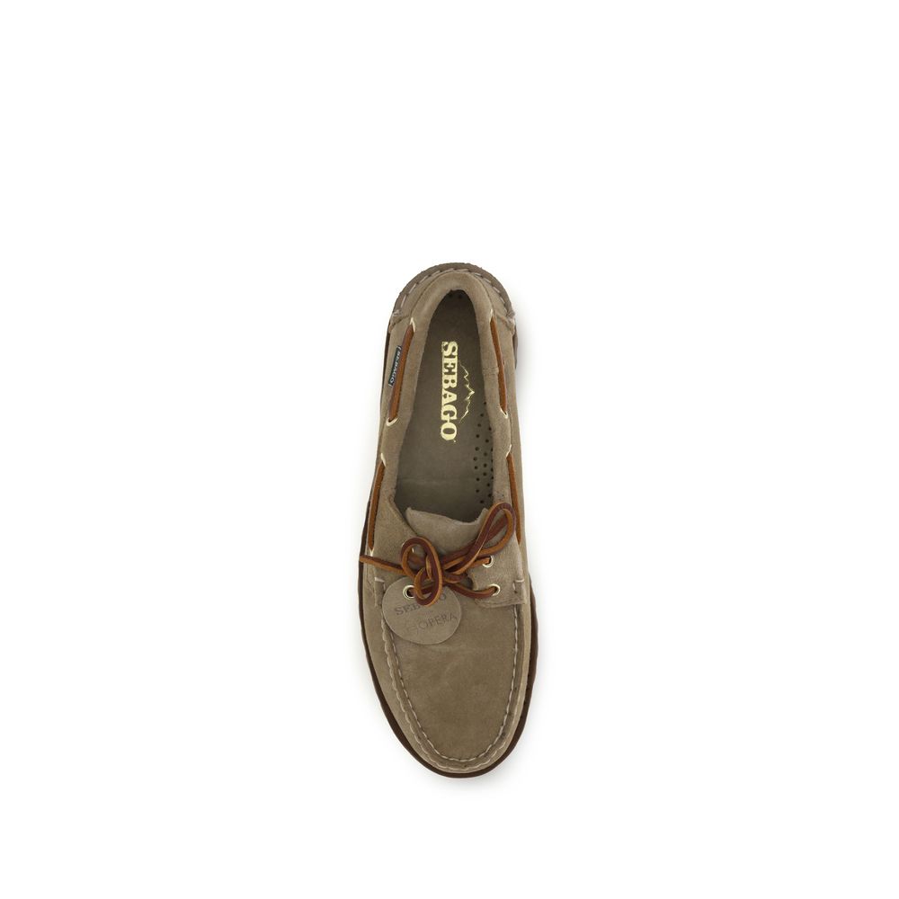 Sebago Beige Suede Leather Slip-On Loafers