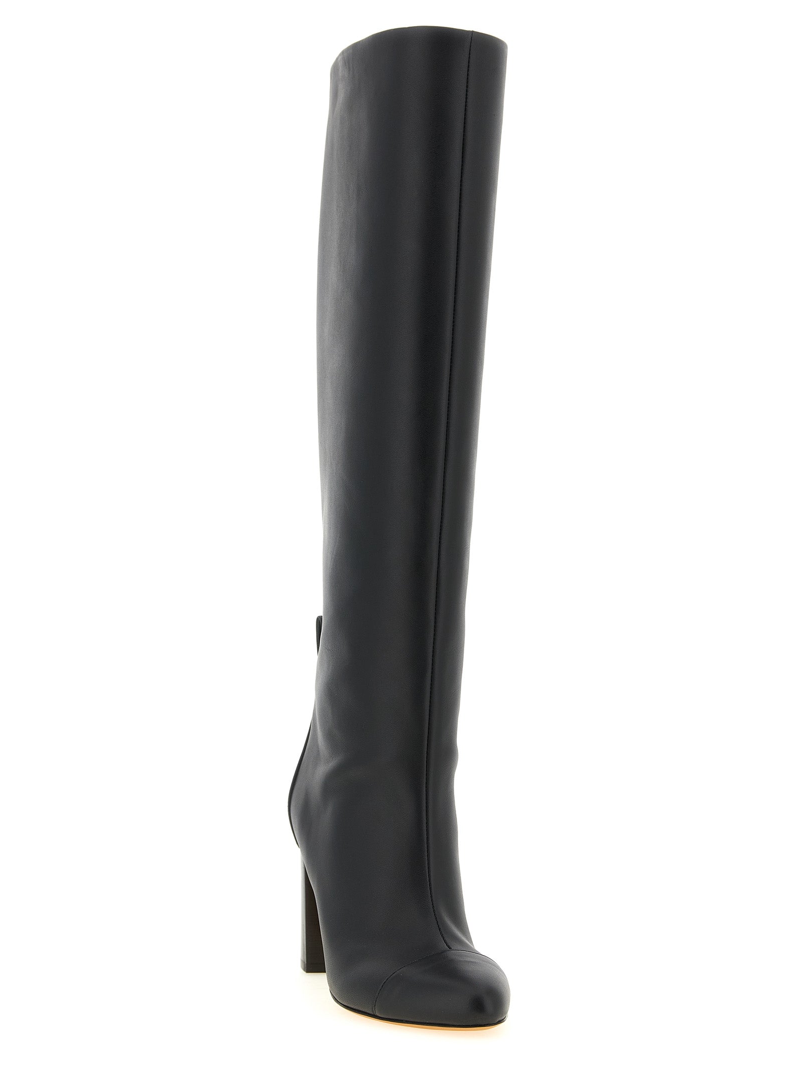 ODISSI Black Calfskin Over The Knee
