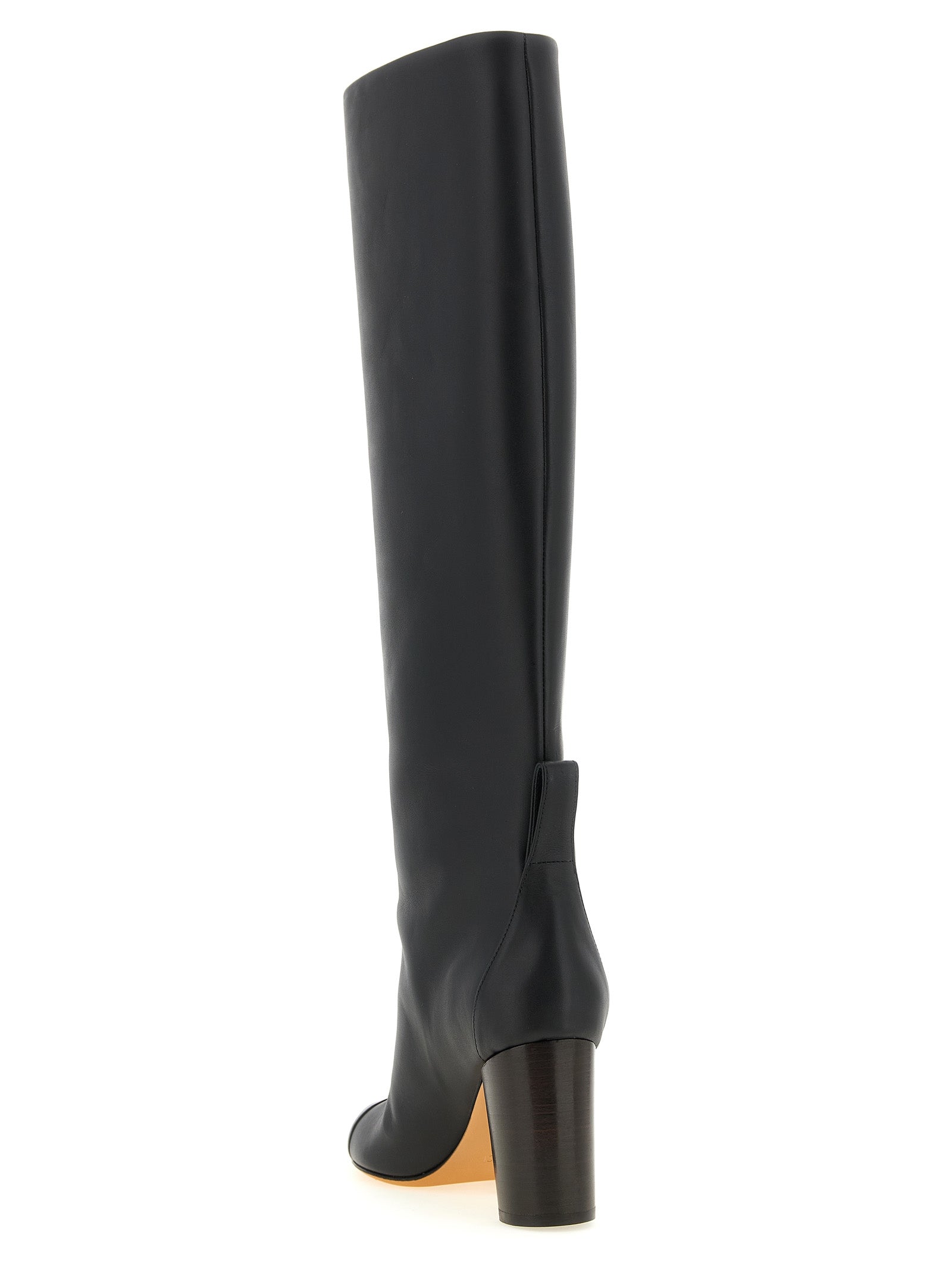 ODISSI Black Calfskin Over The Knee