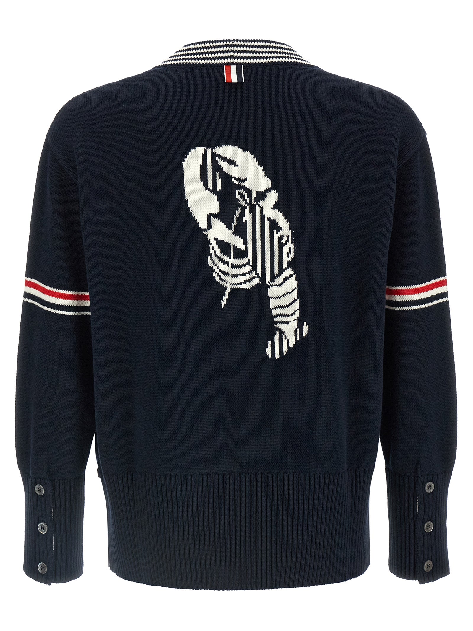 Thom Browne Blue Cotton Cardigan