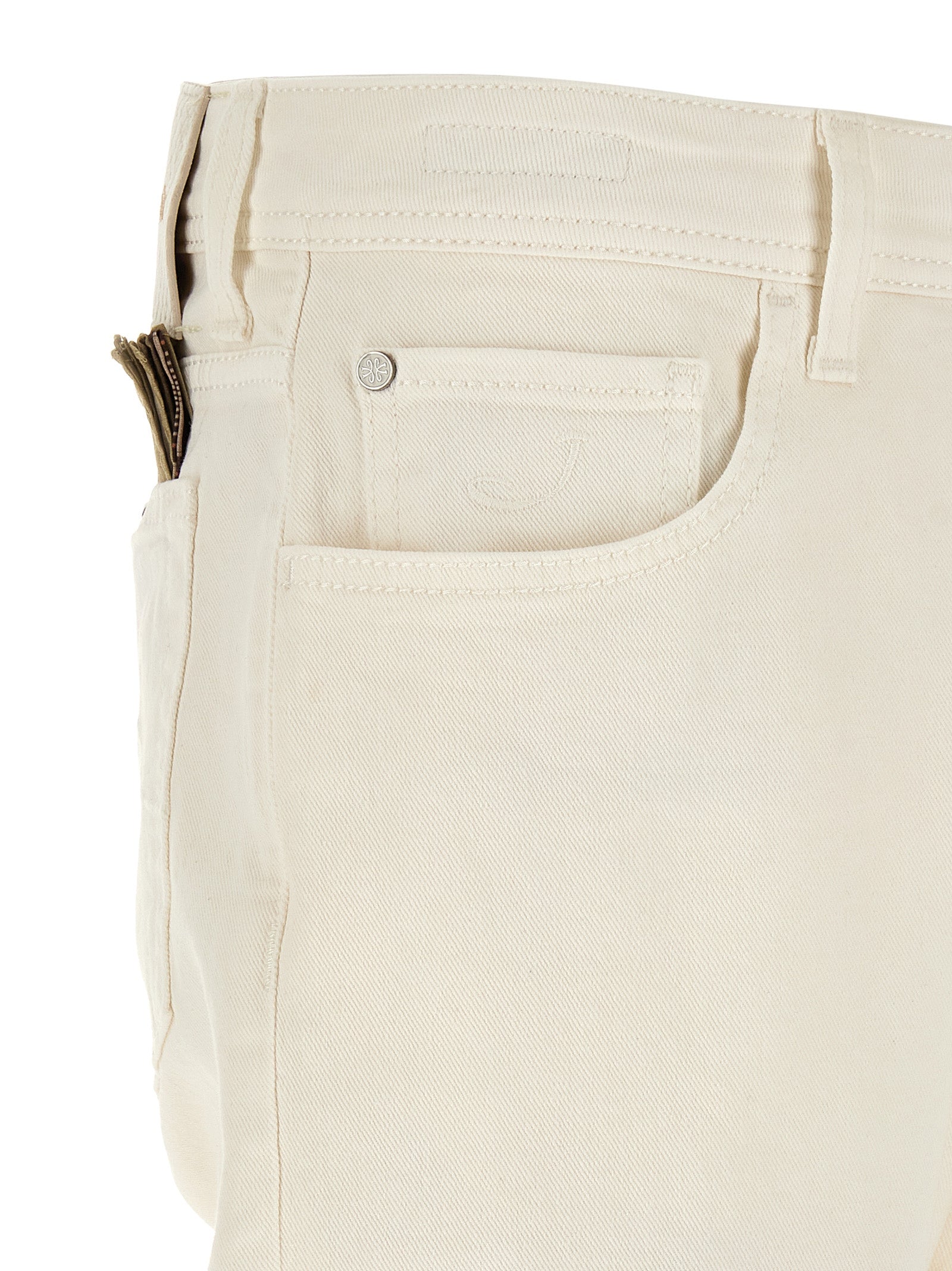 Jacob Cohen White Cotton Tapered Jeans