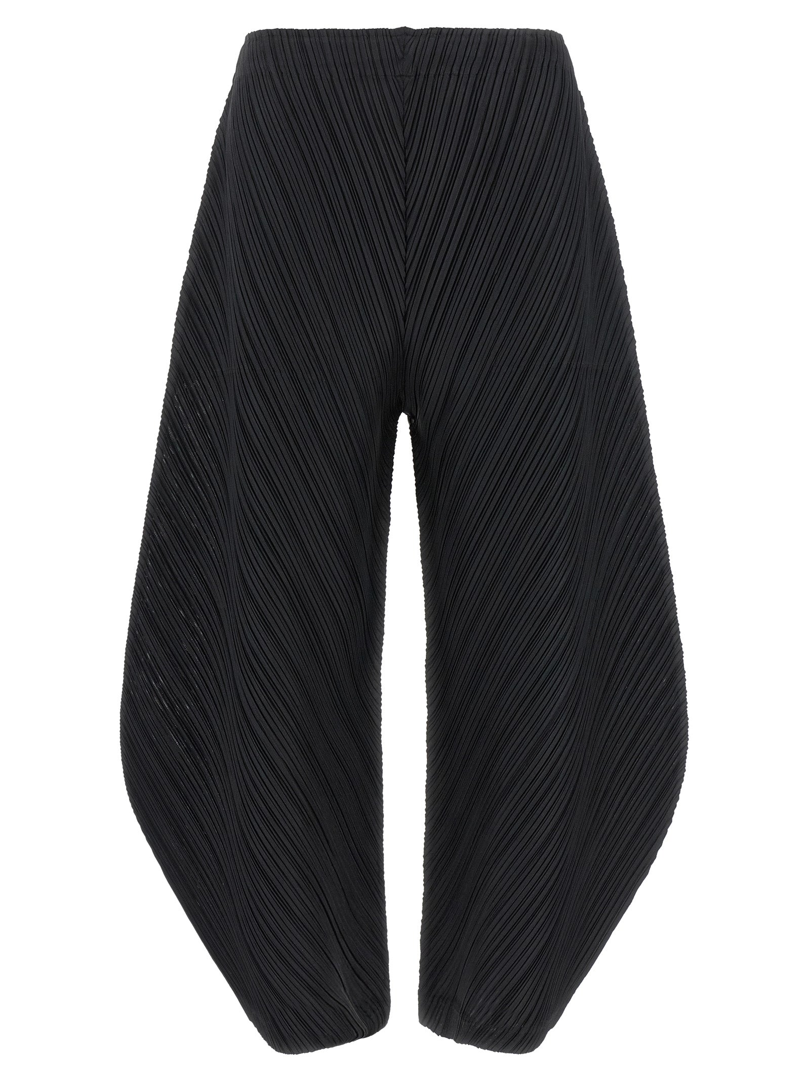 PLEATS PLEASE ISSEY MIYAKE Black Polyester Casual Pants