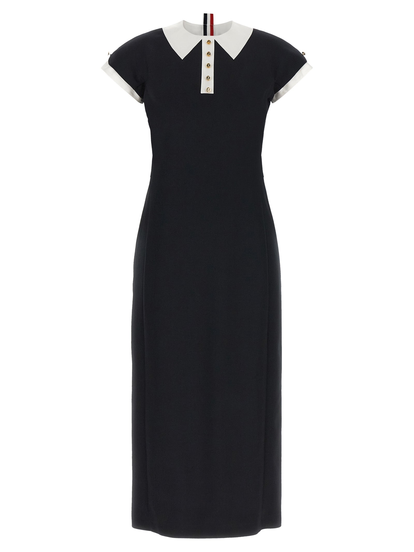 Thom Browne Blue Virgin Wool Midi Dress