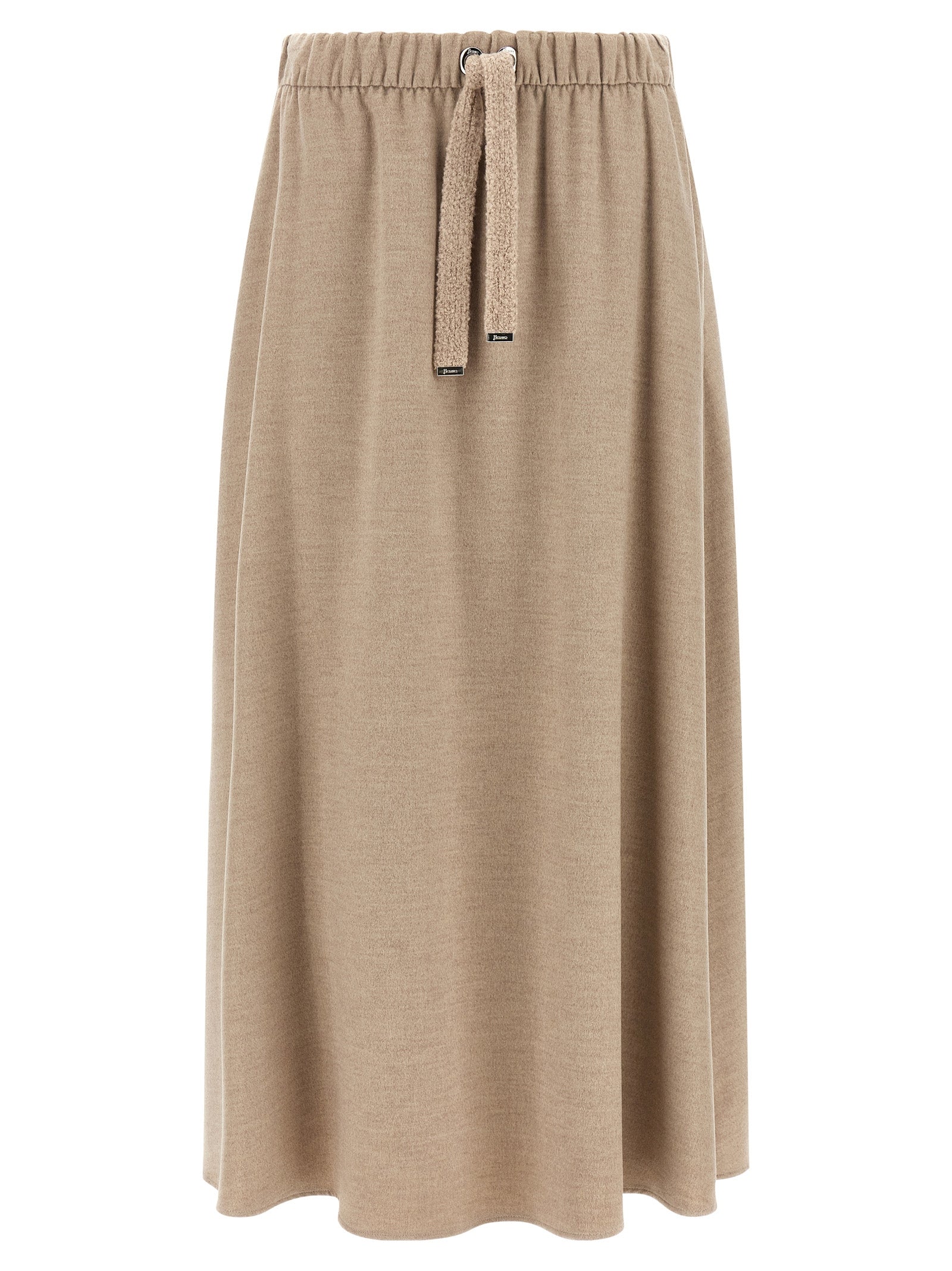 Herno Beige Polyester Midi Skirt