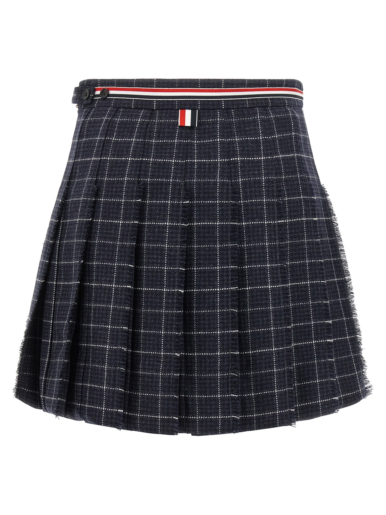 Thom Browne Blue Wool Long Skirt