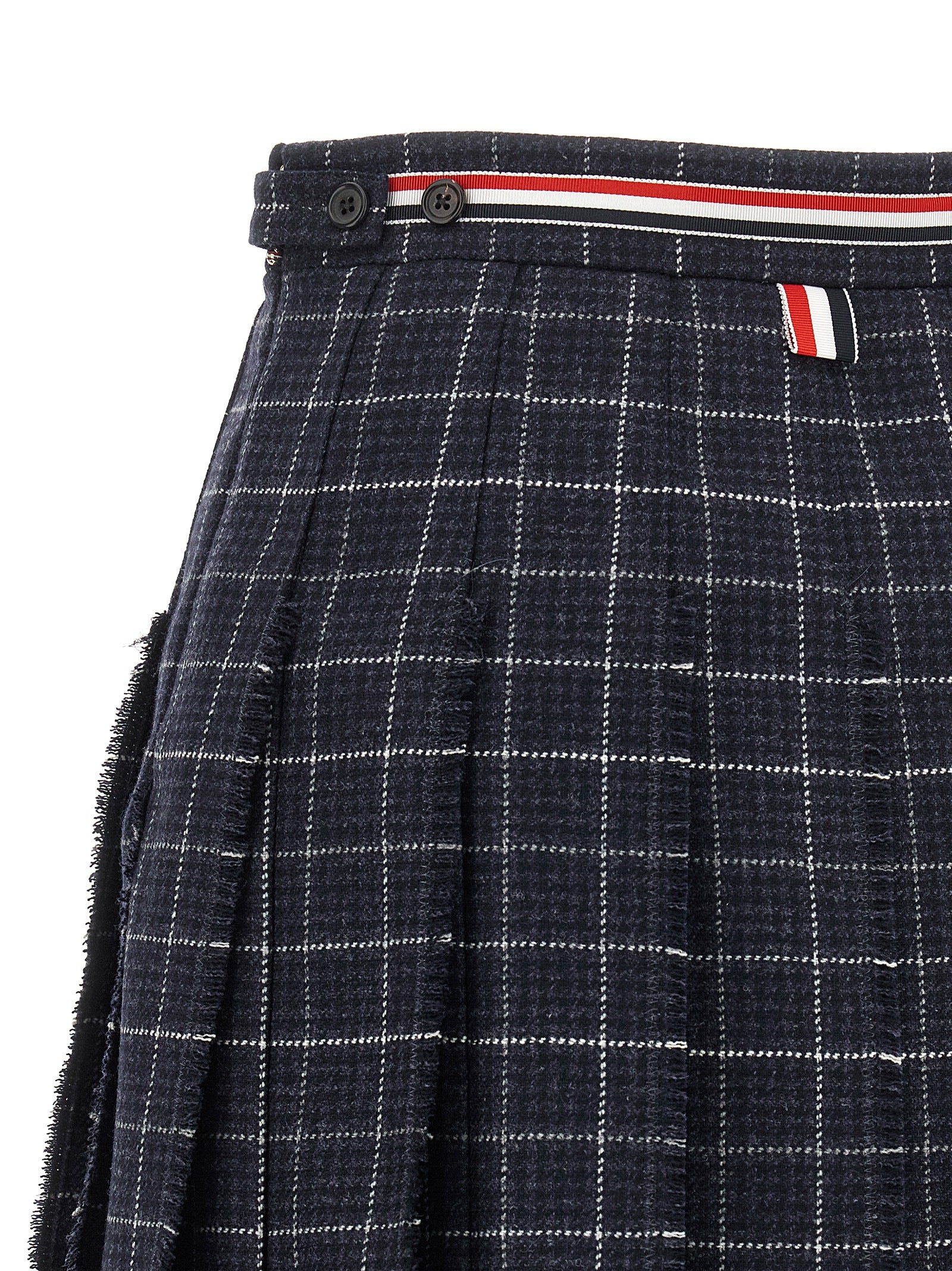 Thom Browne Blue Wool Long Skirt