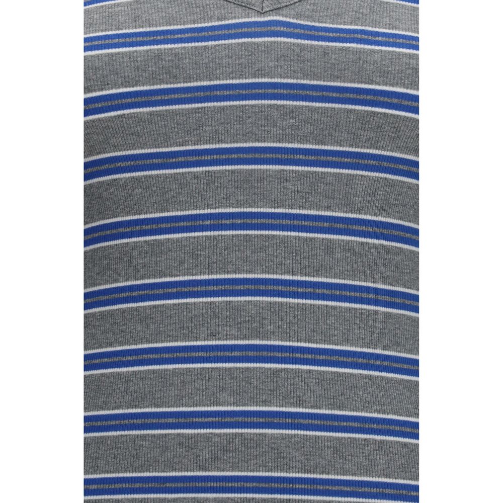 Ganni Gray Cotton Long Sleeve T-Shirt