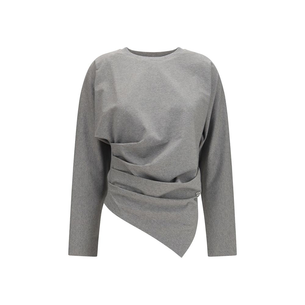 Ganni Gray Cotton Pattern Shirt