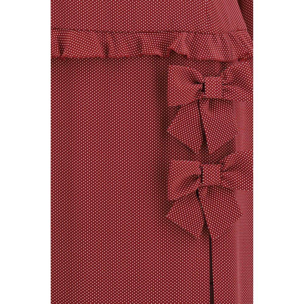 Alessandra Rich Bordeaux Silk Casual Dress