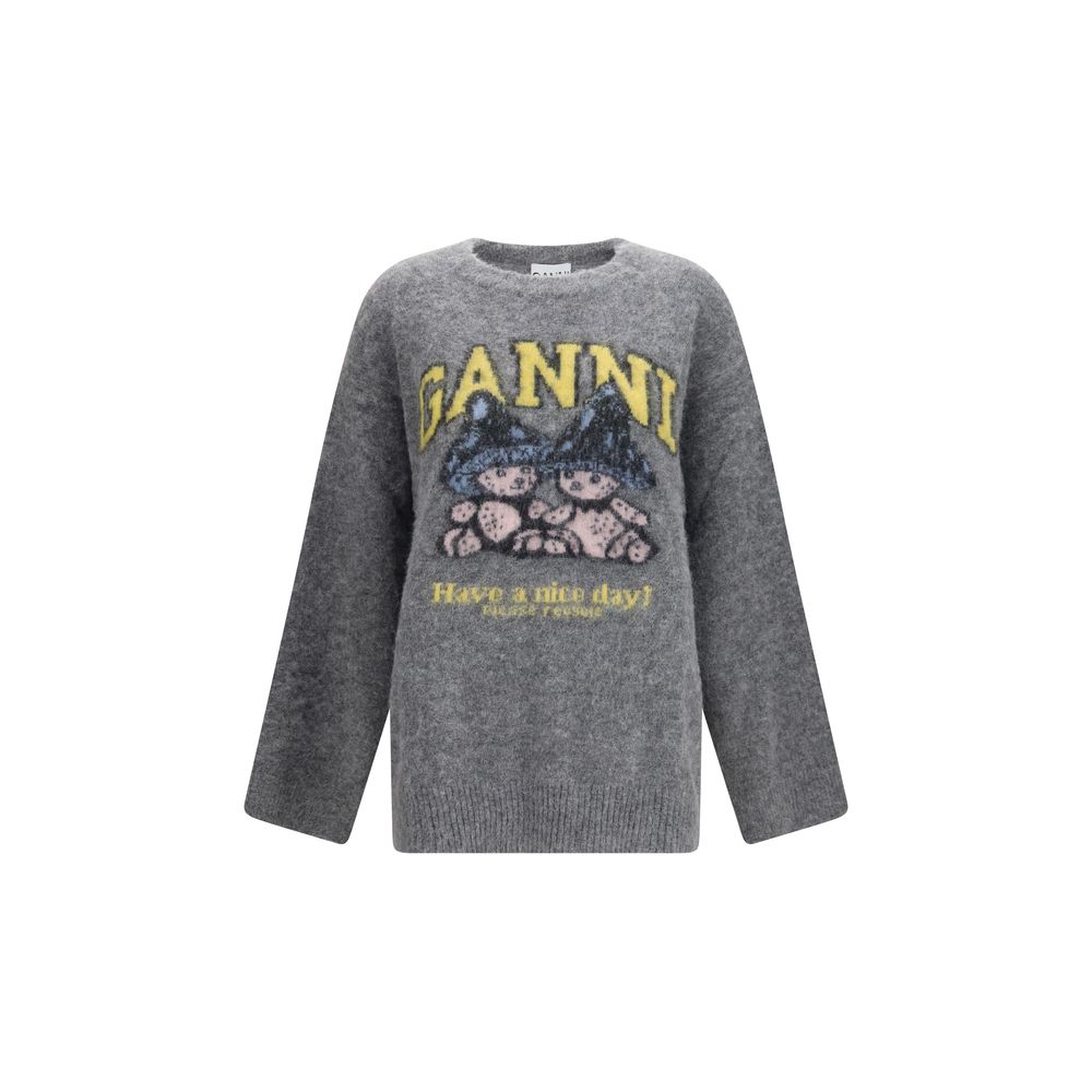 Ganni Gray Alpaca Vicugna Pacos Sweatshirt