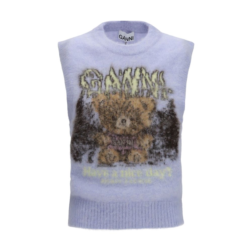 Ganni Blue Alpaca Vicugna Pacos Sweatshirt