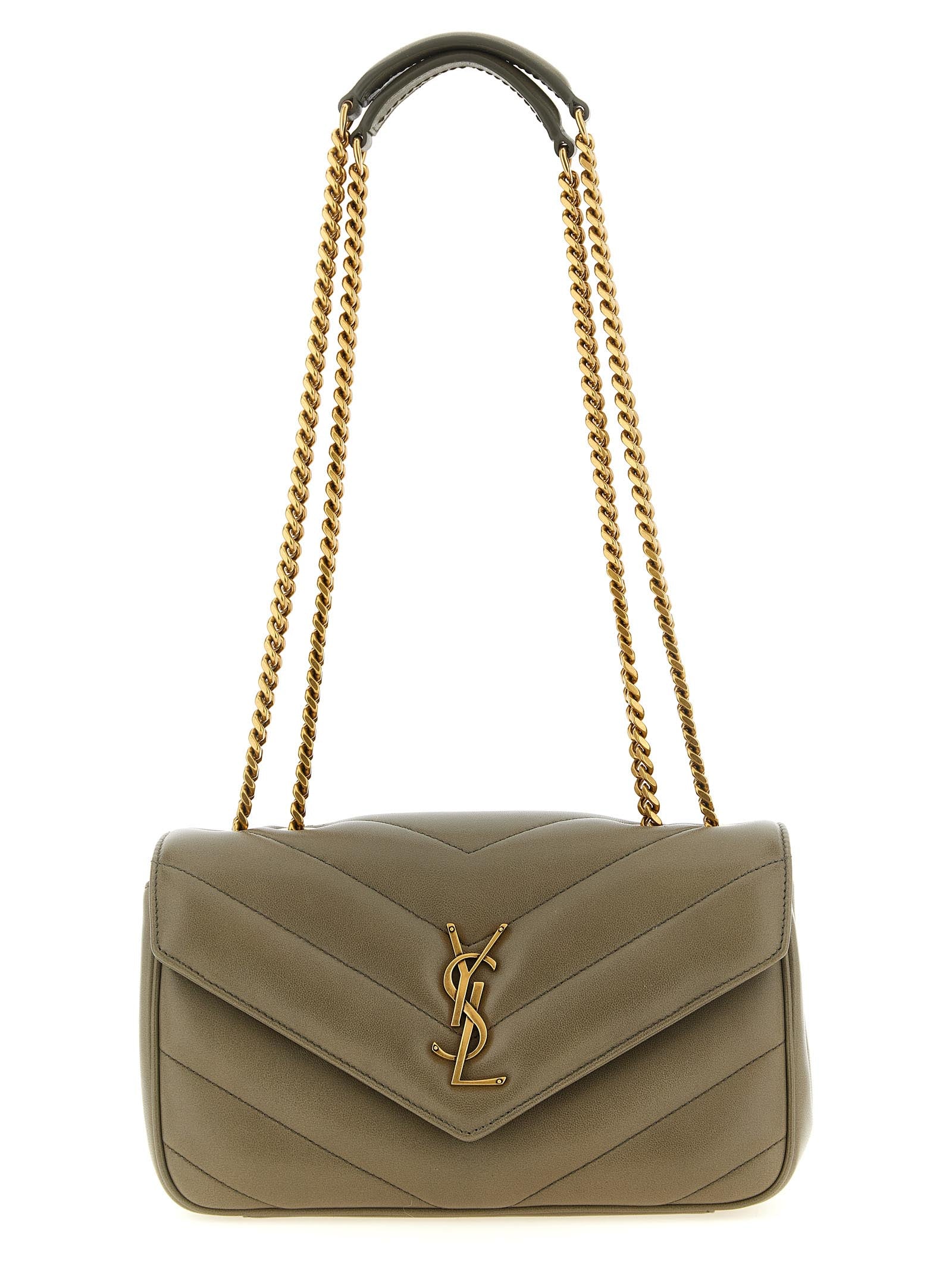 Saint Laurent Bicolor Lamb Leather Shoulder Bag