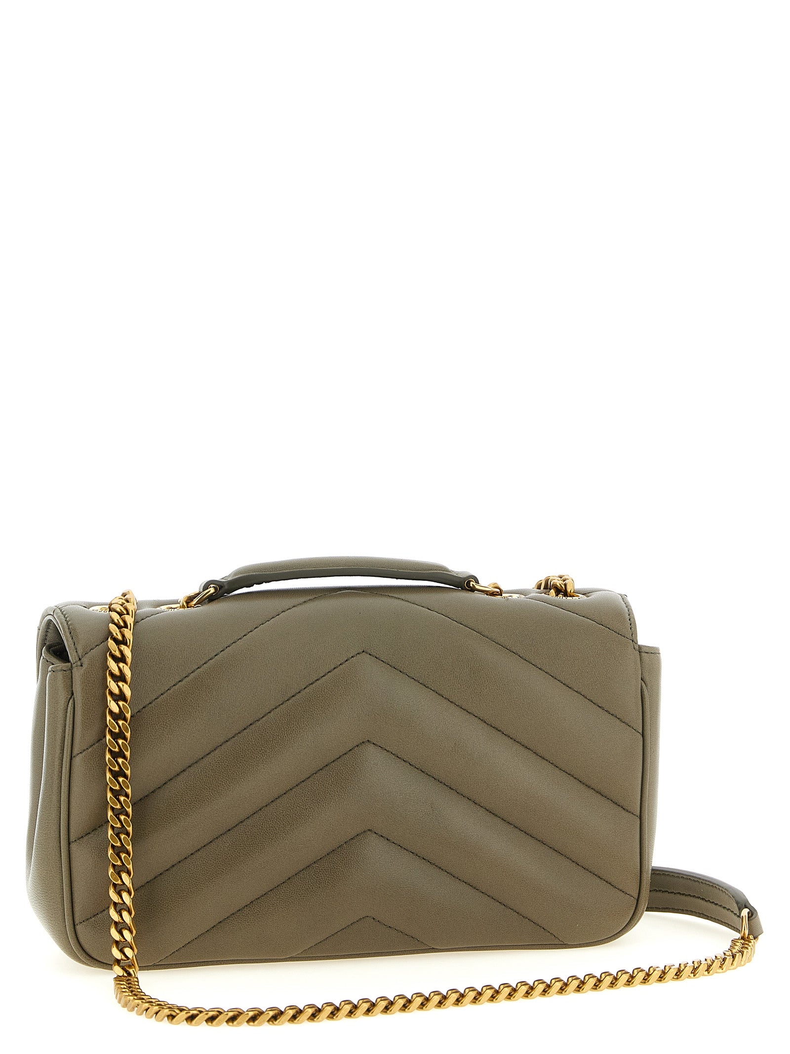 Saint Laurent Bicolor Lamb Leather Shoulder Bag