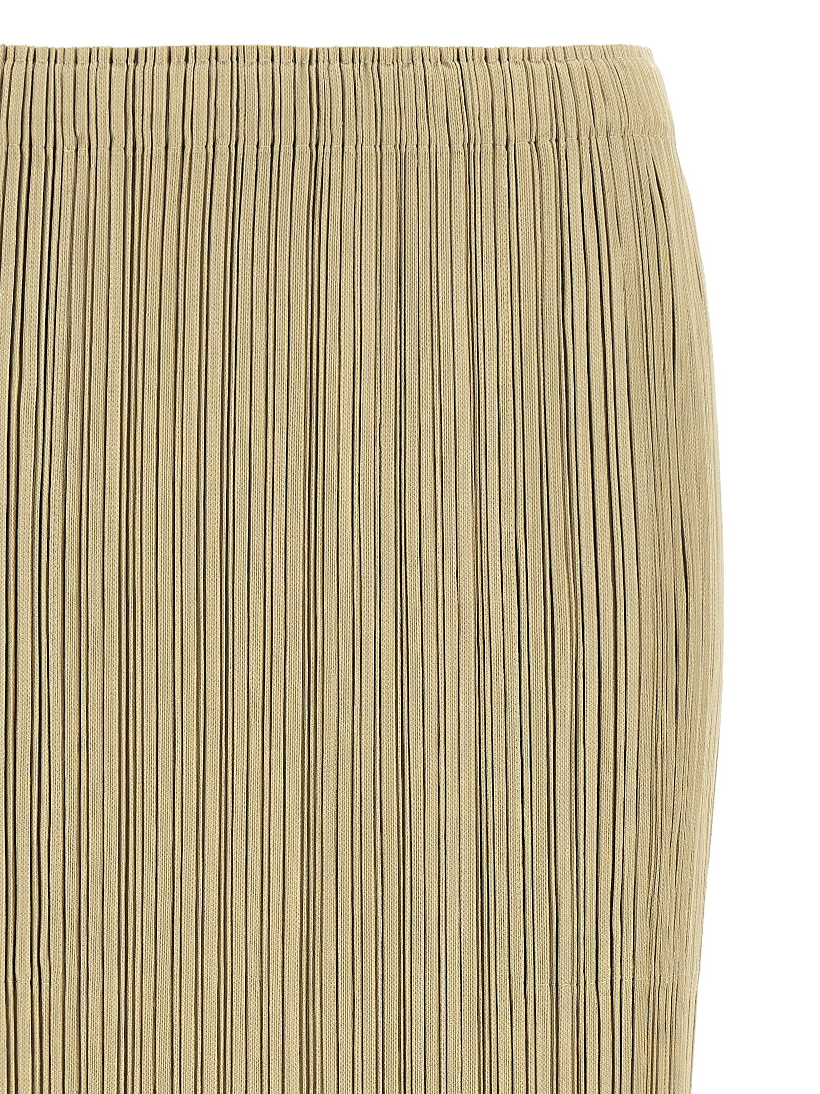 PLEATS PLEASE ISSEY MIYAKE Beige Polyester Midi Skirt