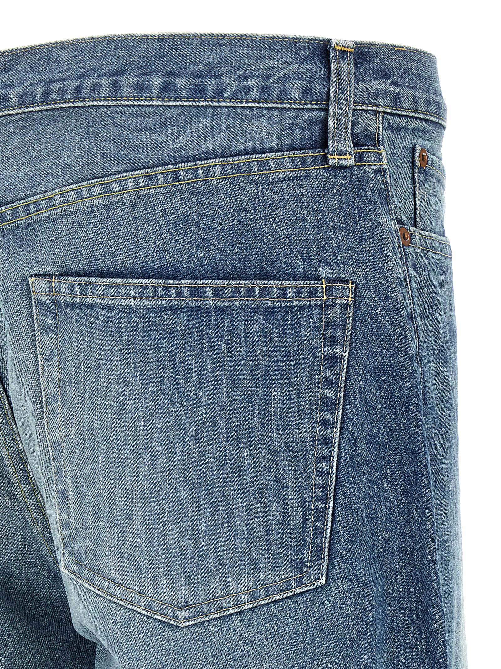 SSSTEIN Blue Cotton Tapered Jeans