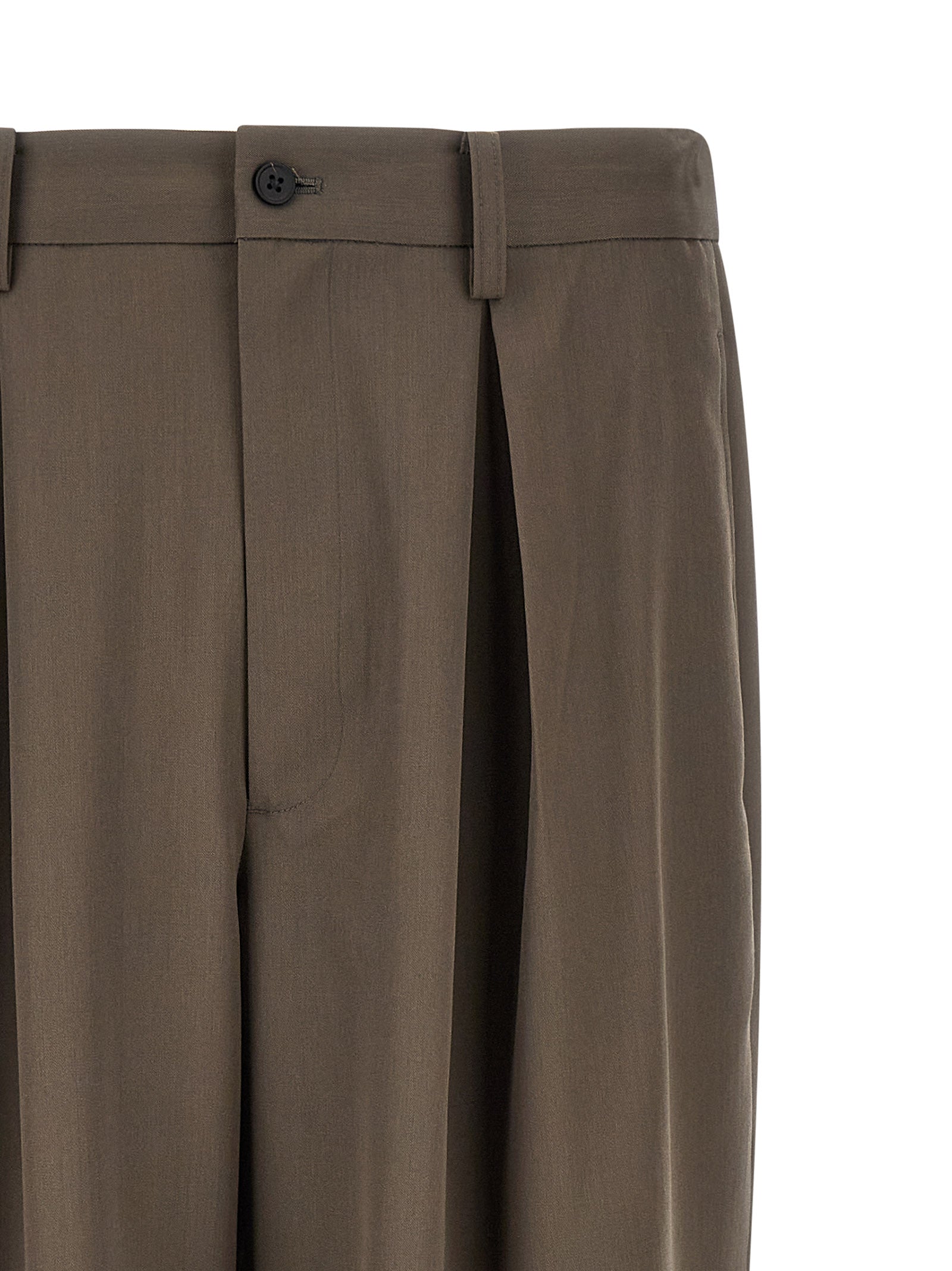 SSSTEIN Brown Wool Casual Pants