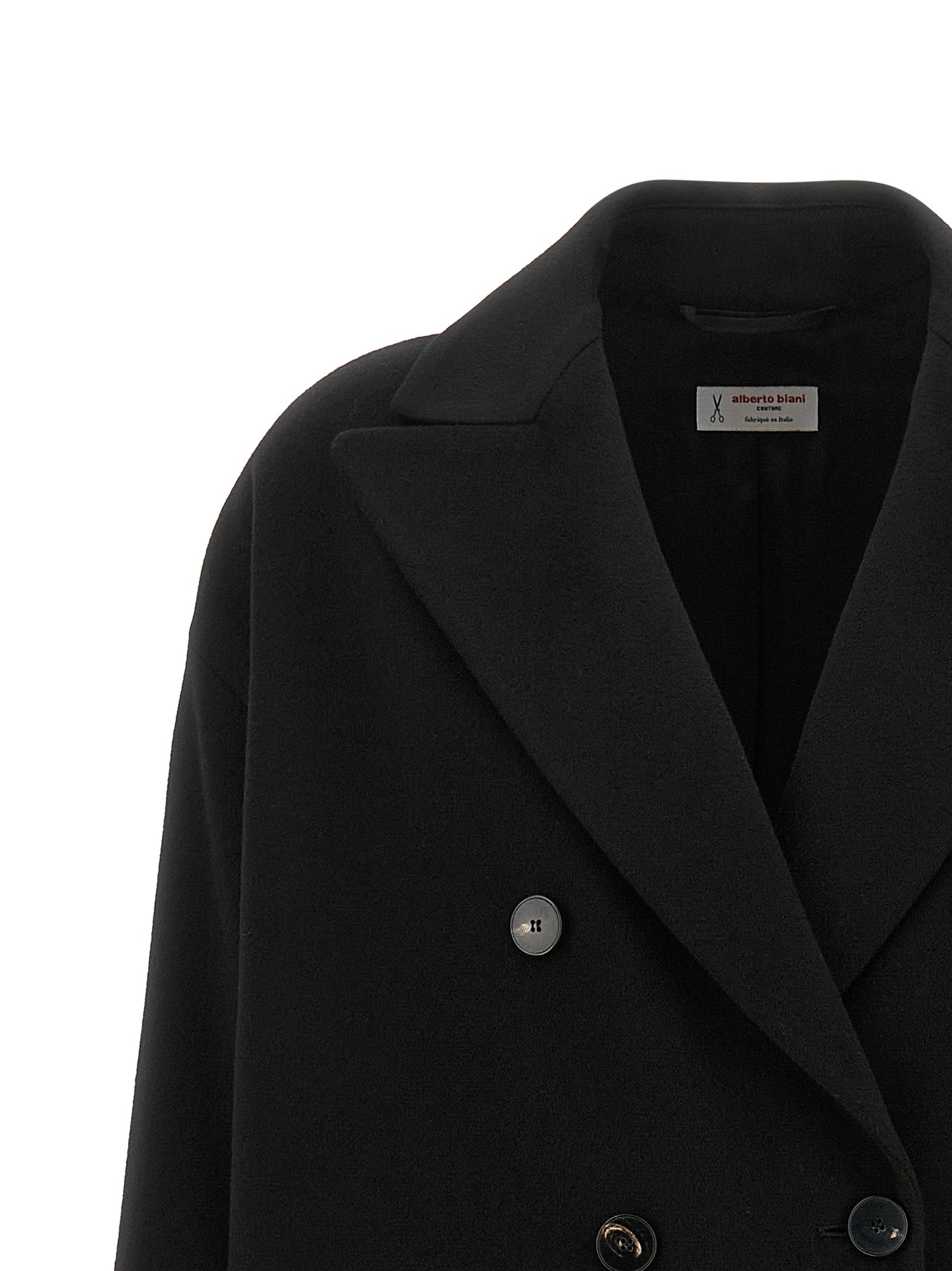 Alberto Biani Black Wool Coat