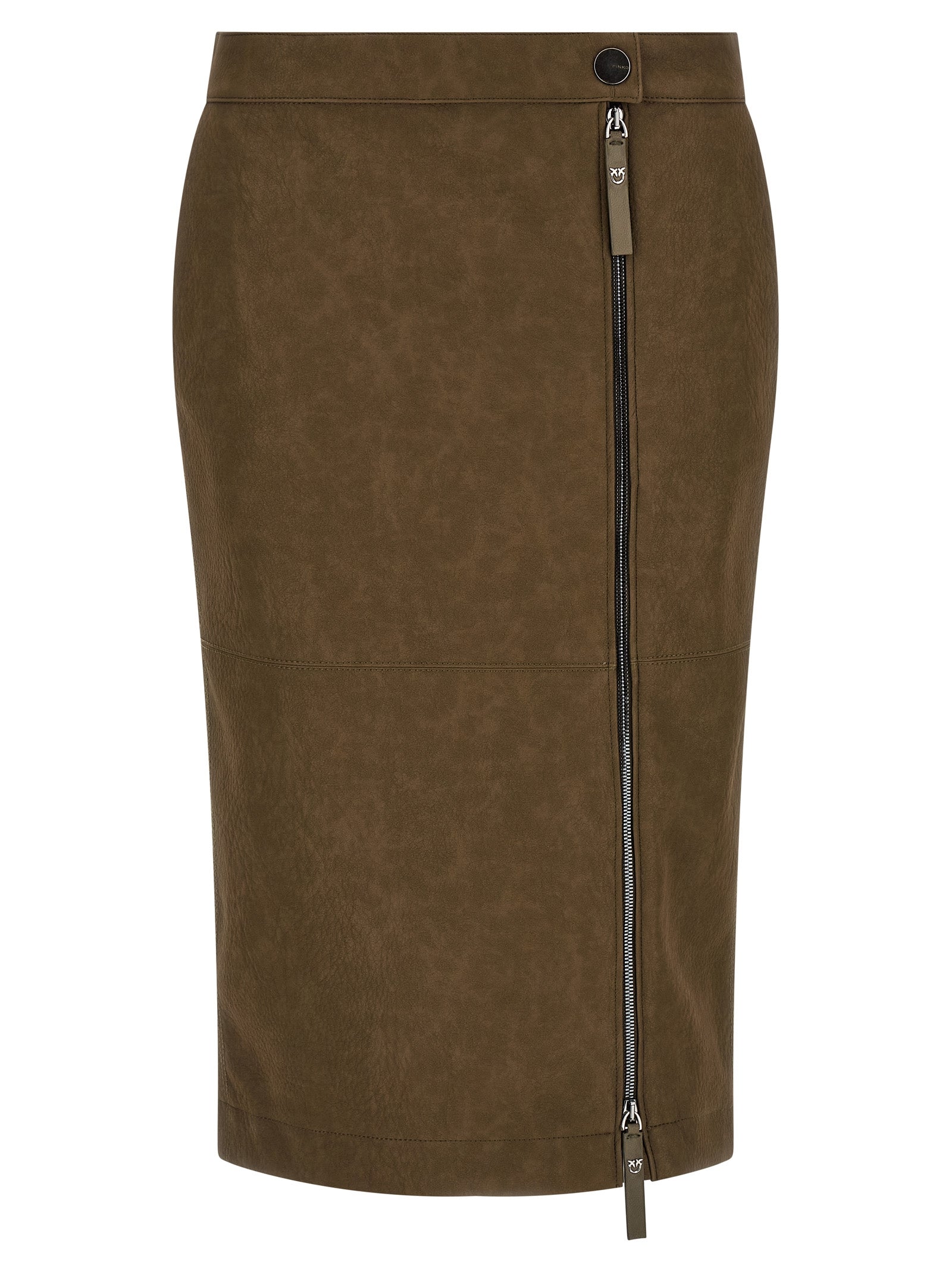 PINKO Brown Viscose Midi Skirt