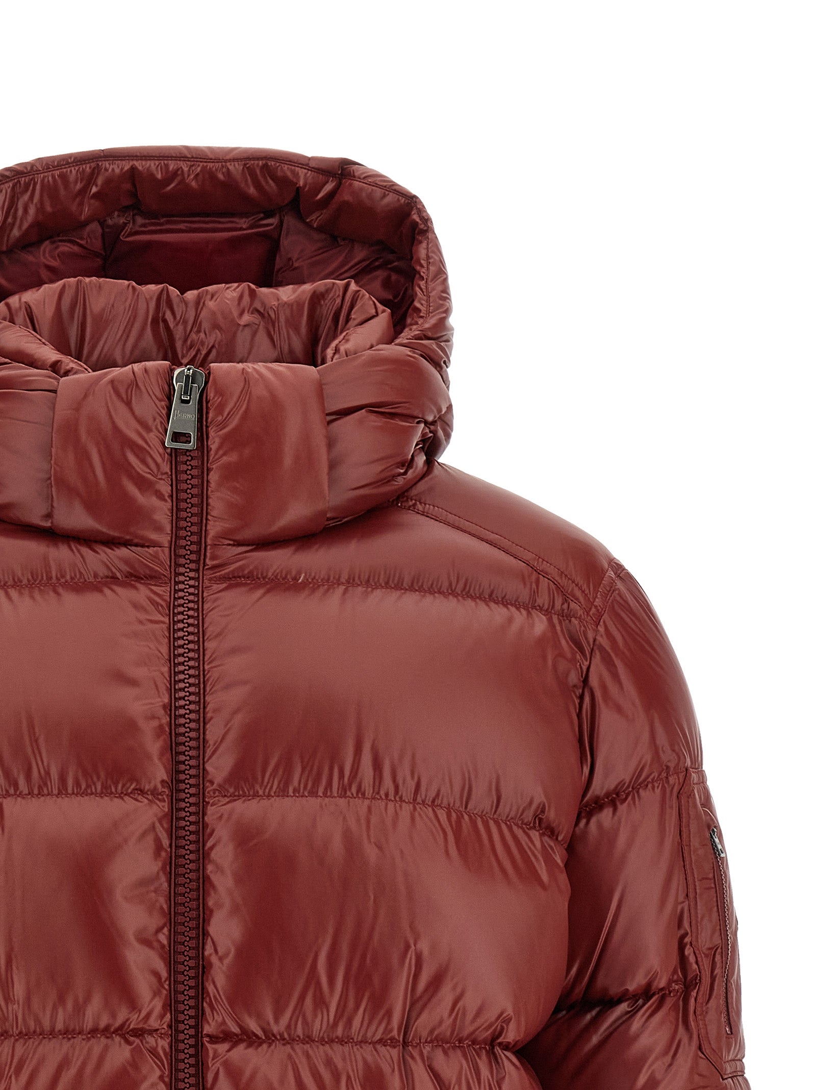 Herno Bordeaux Polyamide Full-Length Jacket