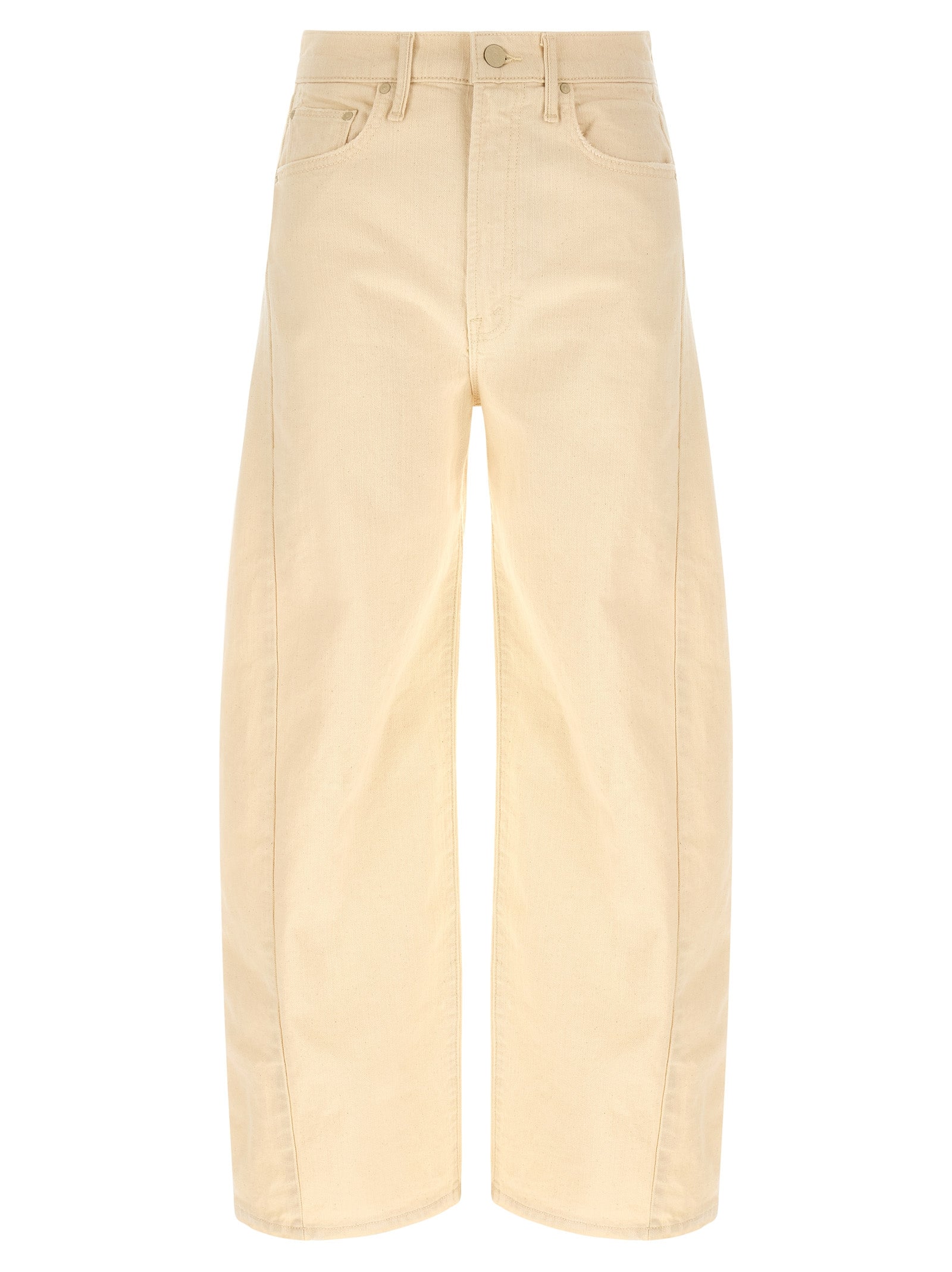 Mother Denim Beige Cotton High-Waisted Jean