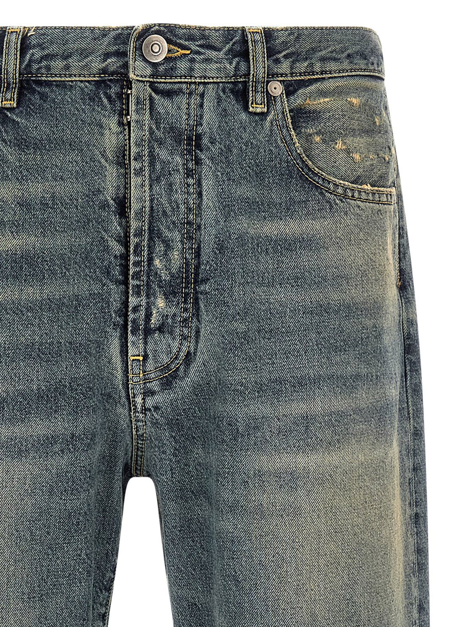 Maison Margiela Blue Cotton Straight-Leg Jeans