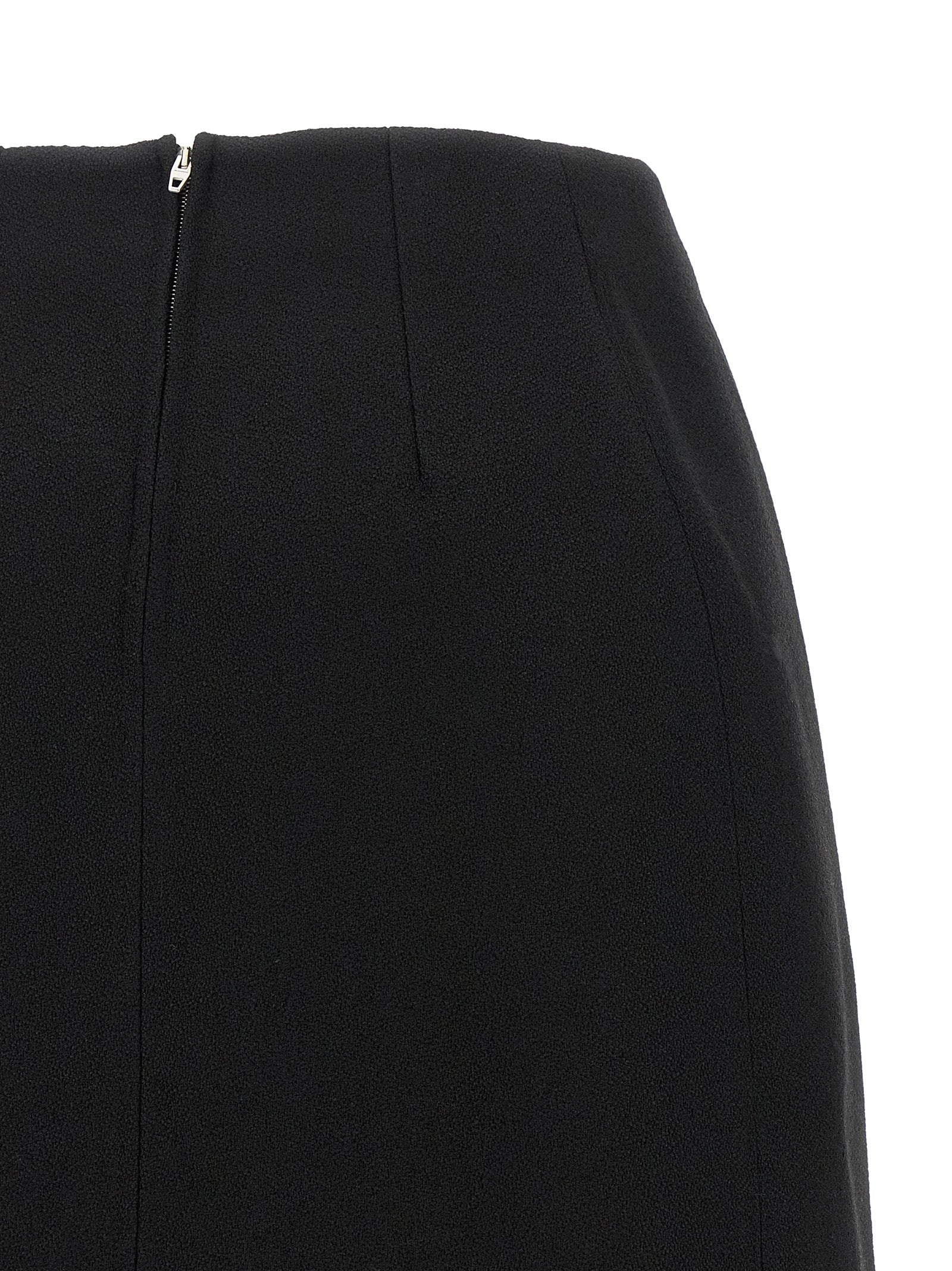 Jil Sander Black Virgin Wool Midi Skirt